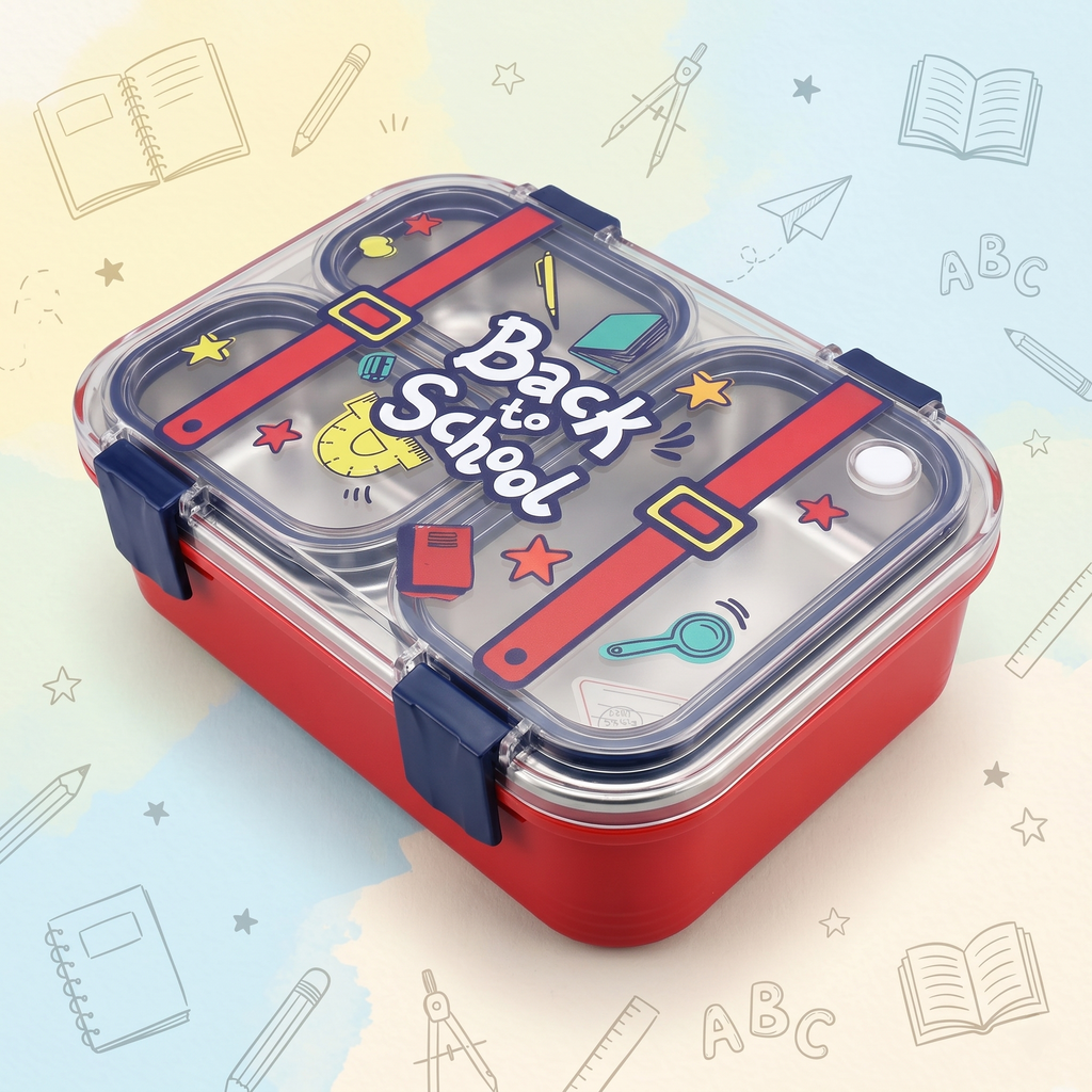 "Back to School" 700ml Premium SUS 304 Stainless Steel Bento Box