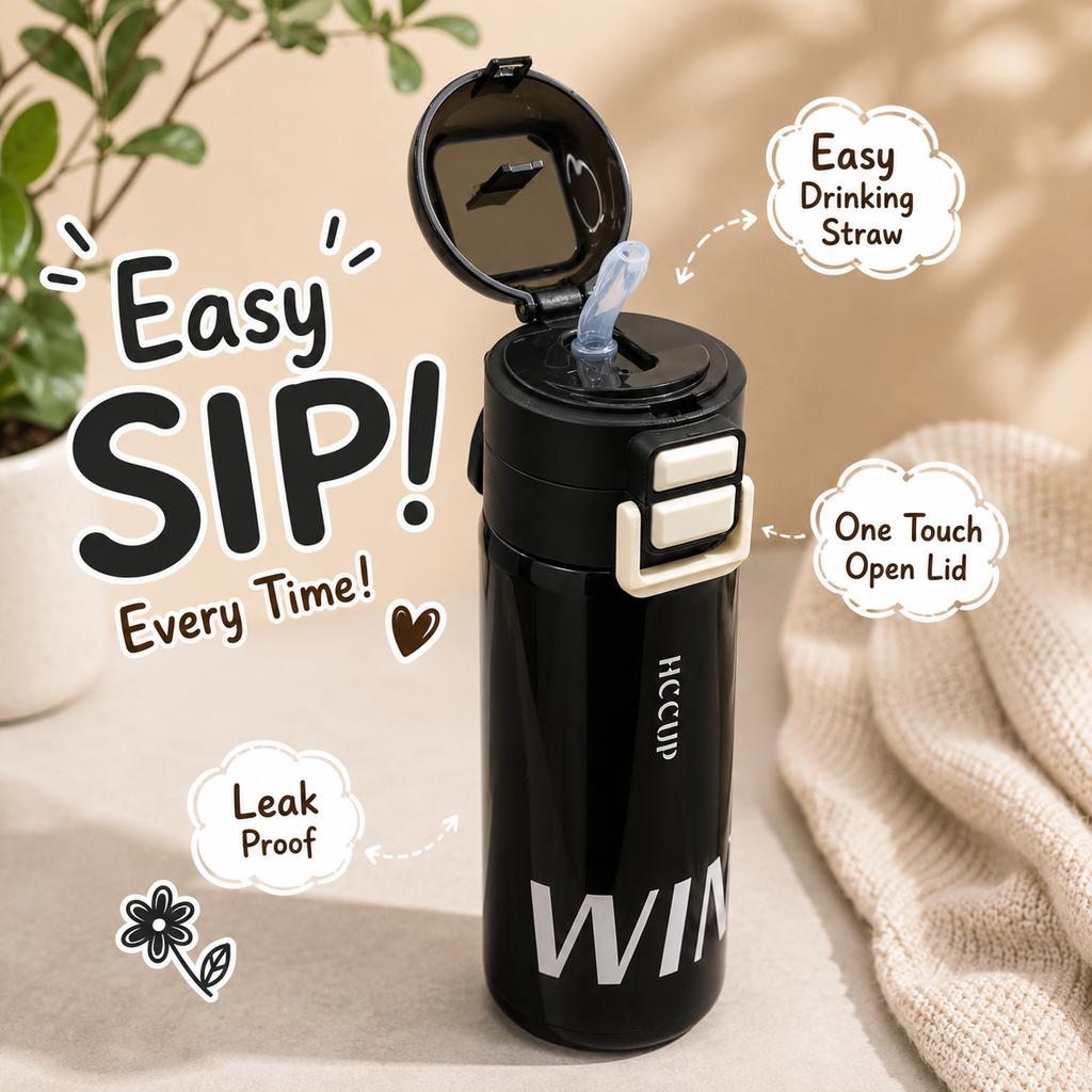 500ml WIN Dual-Drink Bottle – Black
