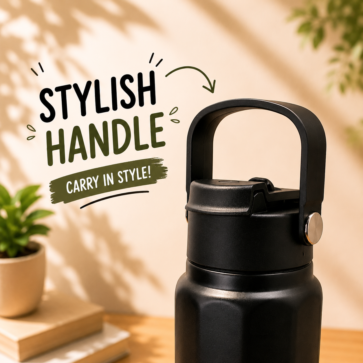 750ml 2-in-1 Insulated Bottle – Black