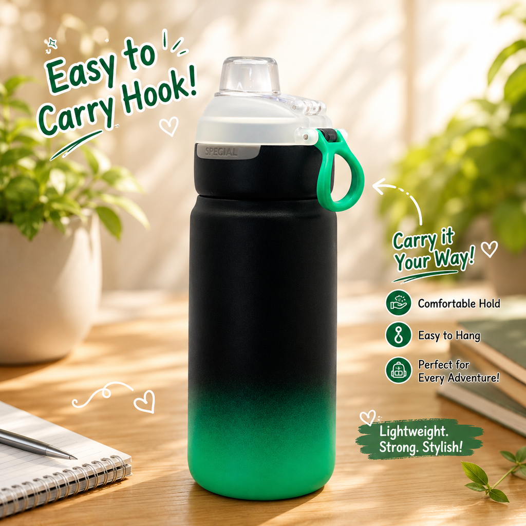 600ml Chillax Insulated Bottle – Black & Green