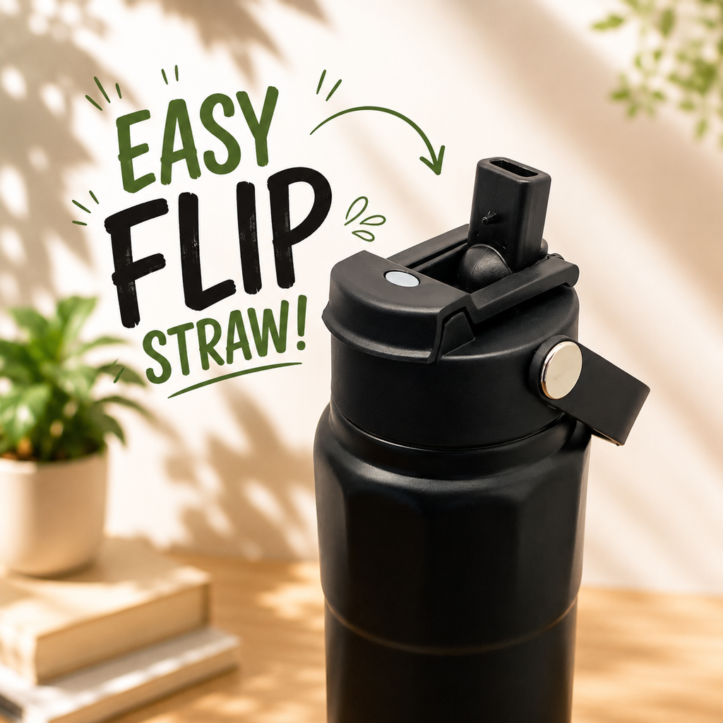 750ml 2-in-1 Insulated Bottle – Black