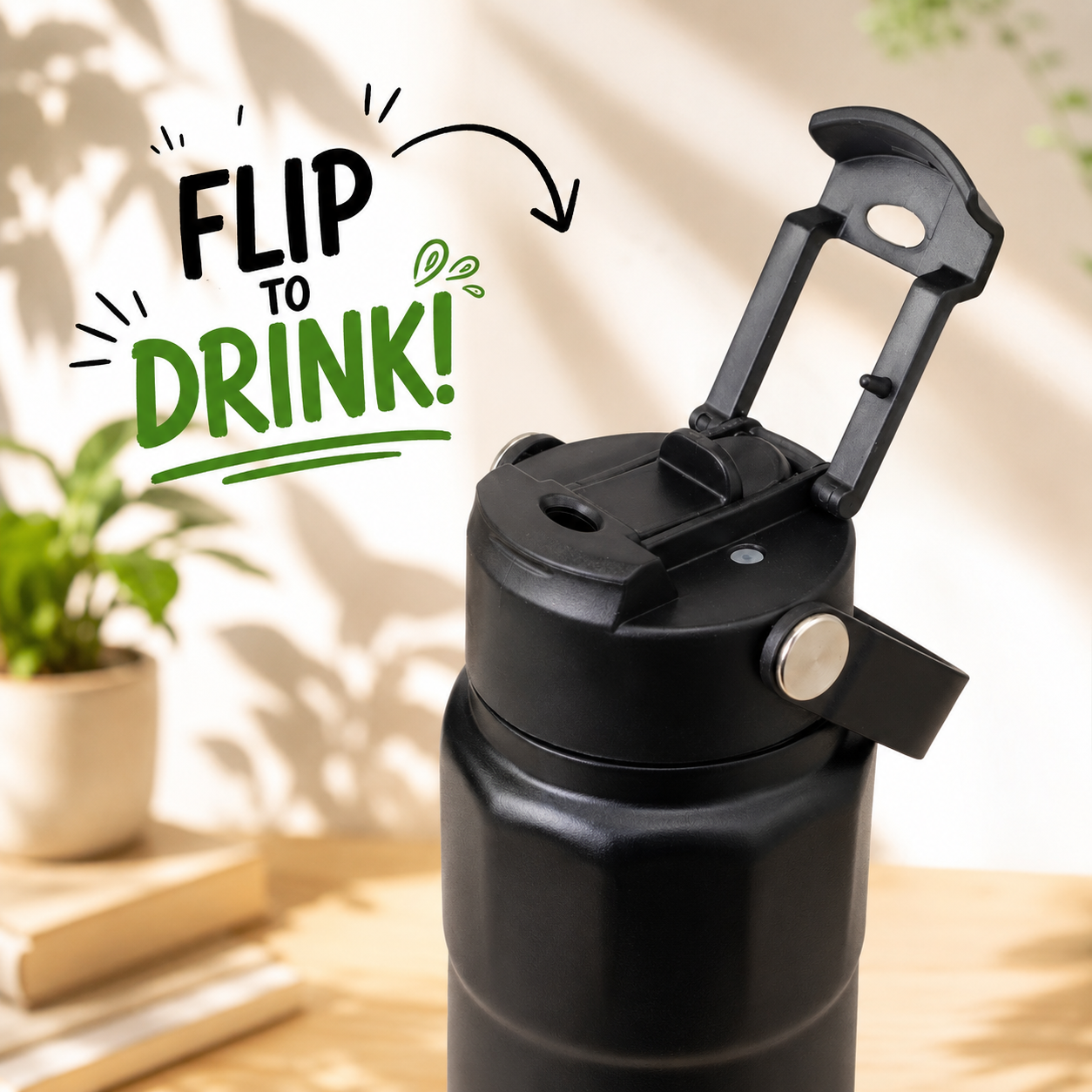 750ml 2-in-1 Insulated Bottle – Black