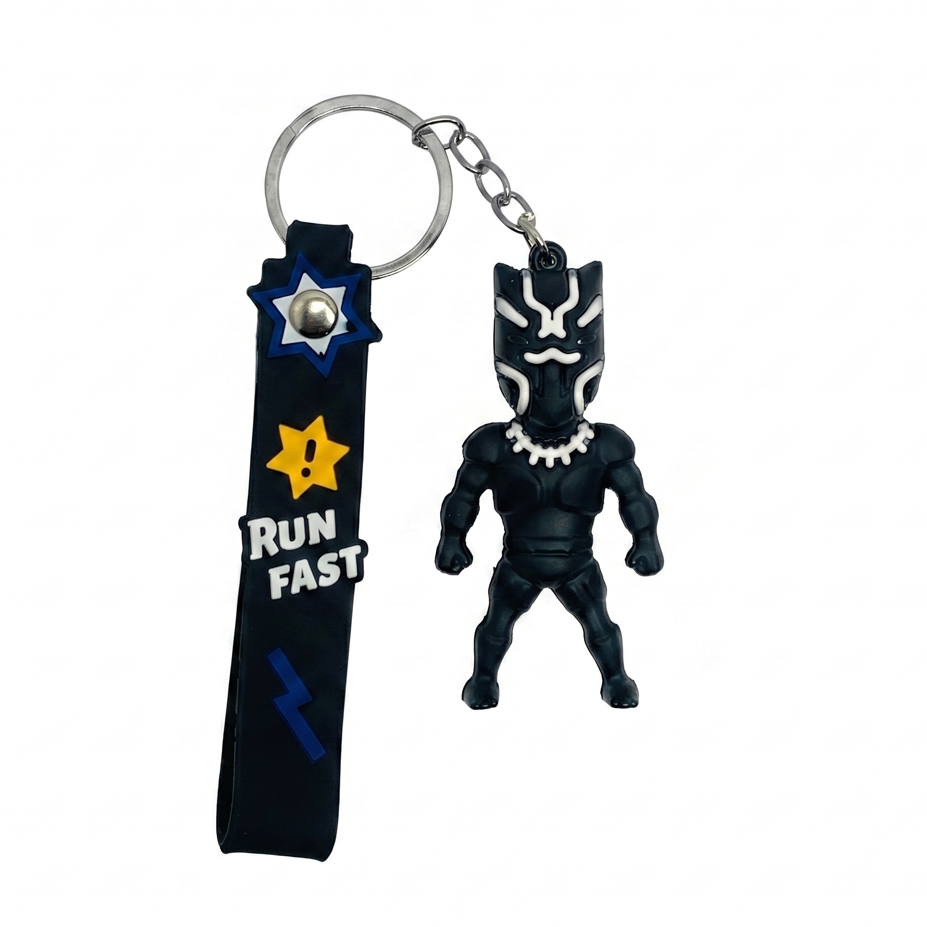 Black Panther 3D Silicone Keychain | Avengers Hero Series