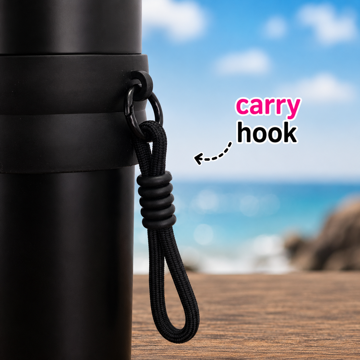 710ml Insulated Steel Sipper – Charcoal Black
