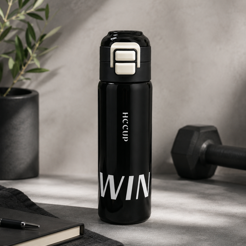500ml WIN Dual-Drink Bottle – Black