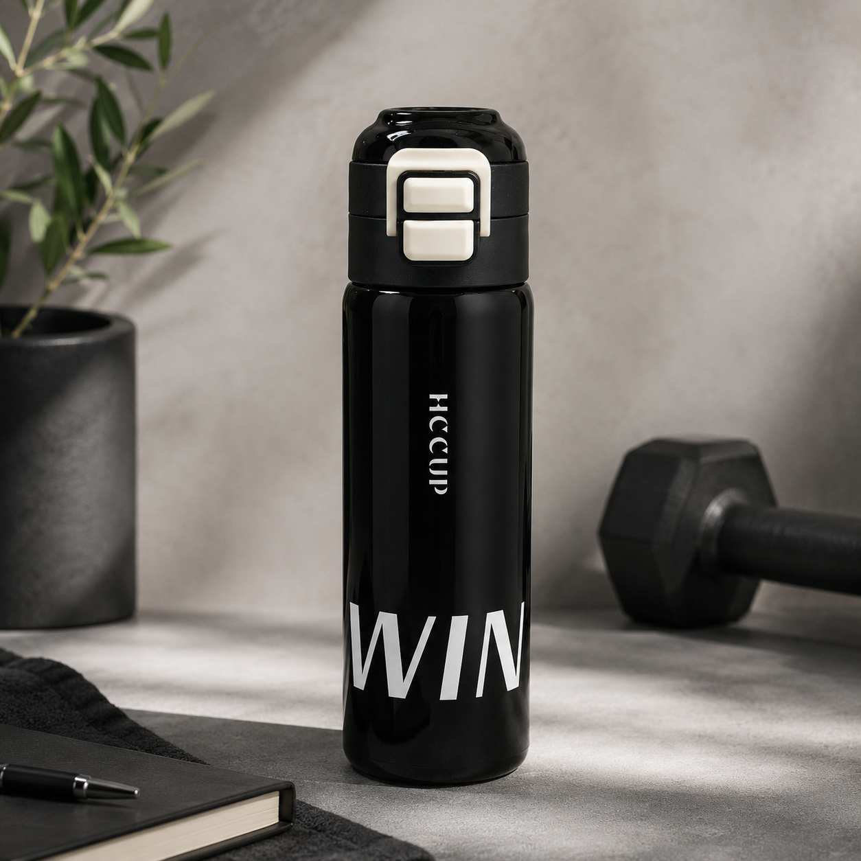 500ml WIN Dual-Drink Bottle – Black
