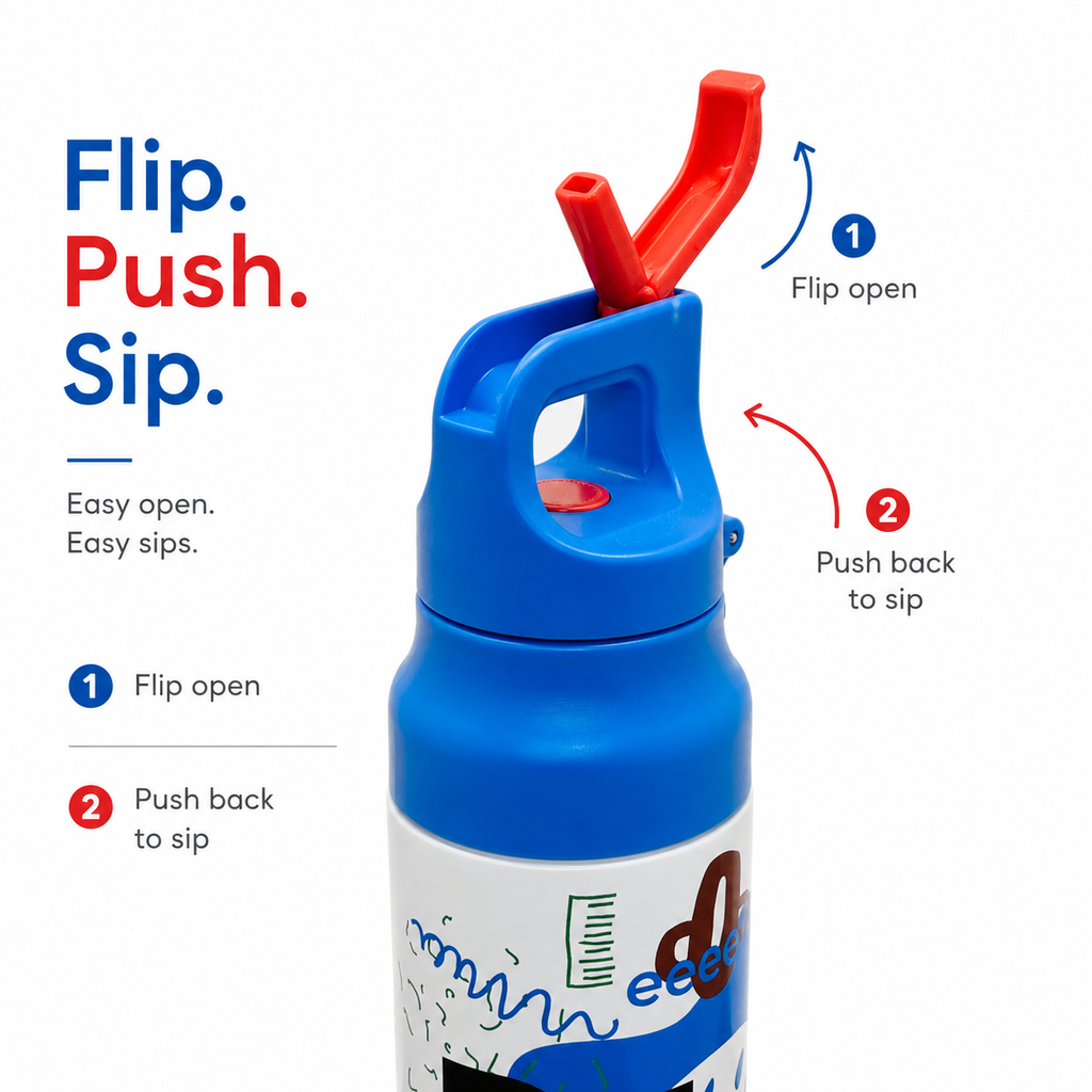 Blue Abstract 620ml 2-in-1 Insulated Bottle