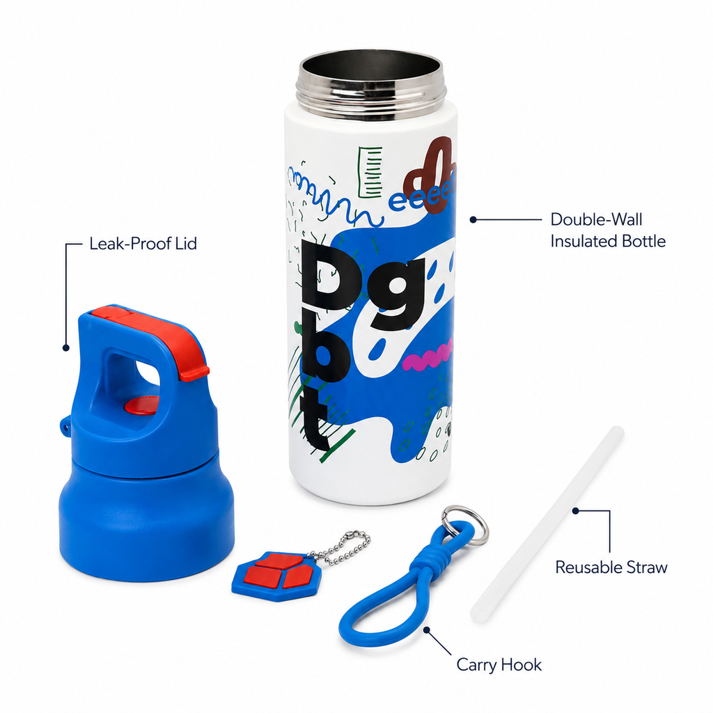 Blue Abstract 620ml 2-in-1 Insulated Bottle