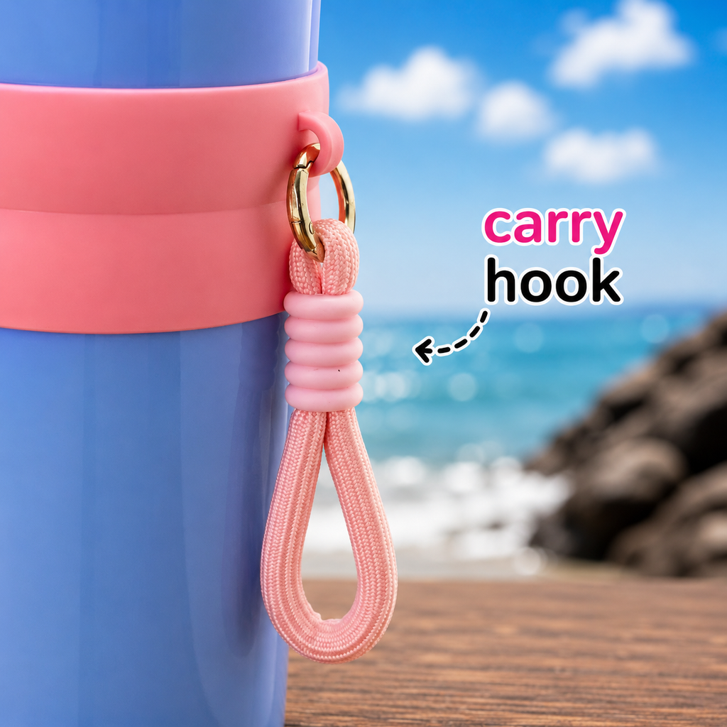 710ml Insulated Steel Sipper – Sky Blue & Pink