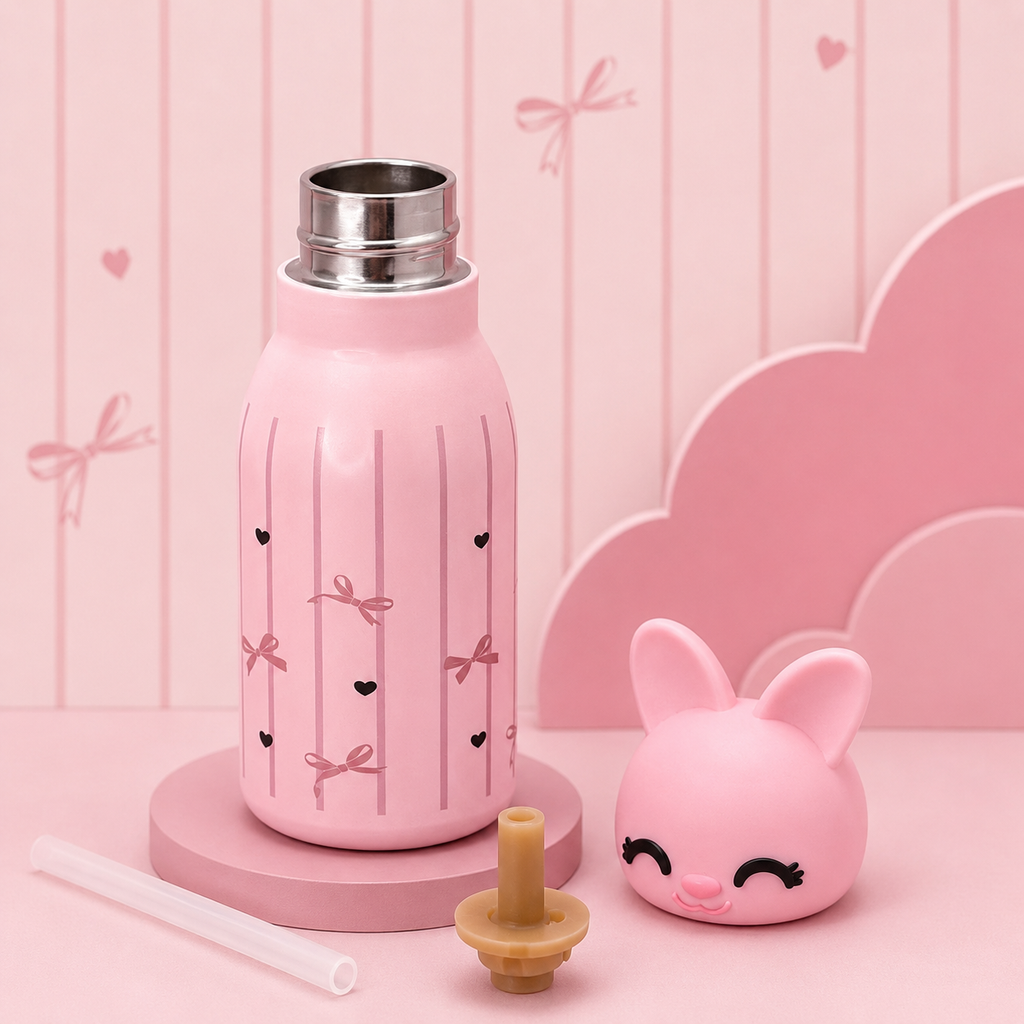 3D Bunny 450ml 2-in-1 Insulated Bottle