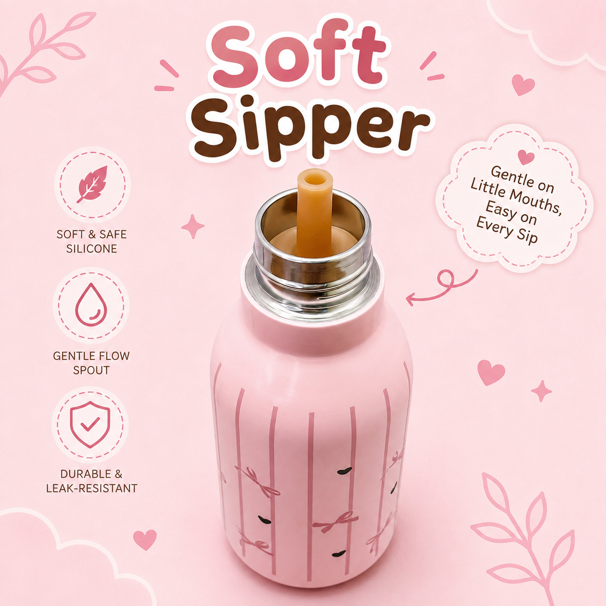 3D Bunny 450ml 2-in-1 Insulated Bottle