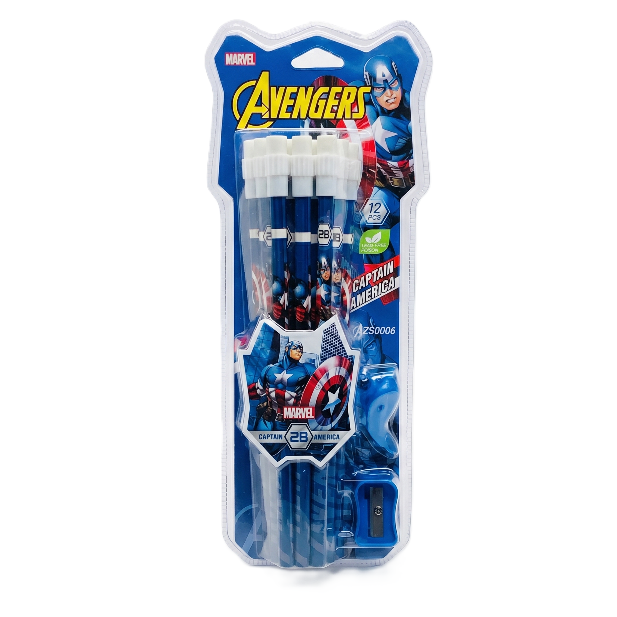 Avengers Captain America 14-Piece Premium Pencil Kit | First Avenger Series