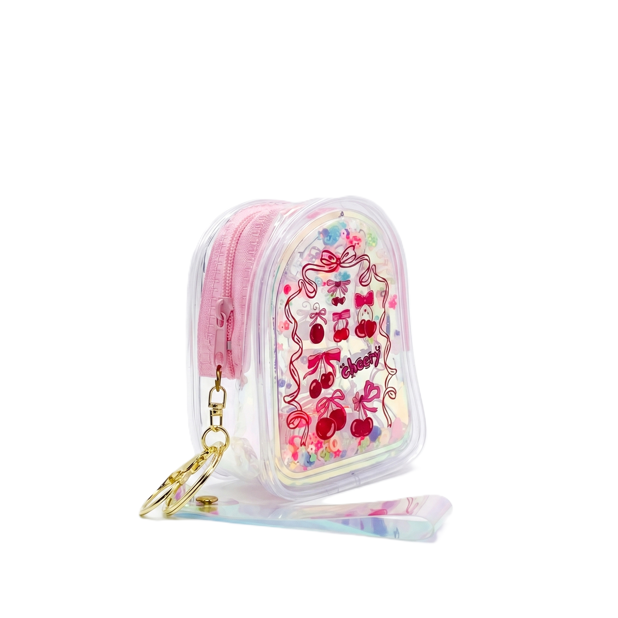 Holographic "Cheery Cherry" Shimmer Coin Pouch | Backpack Style