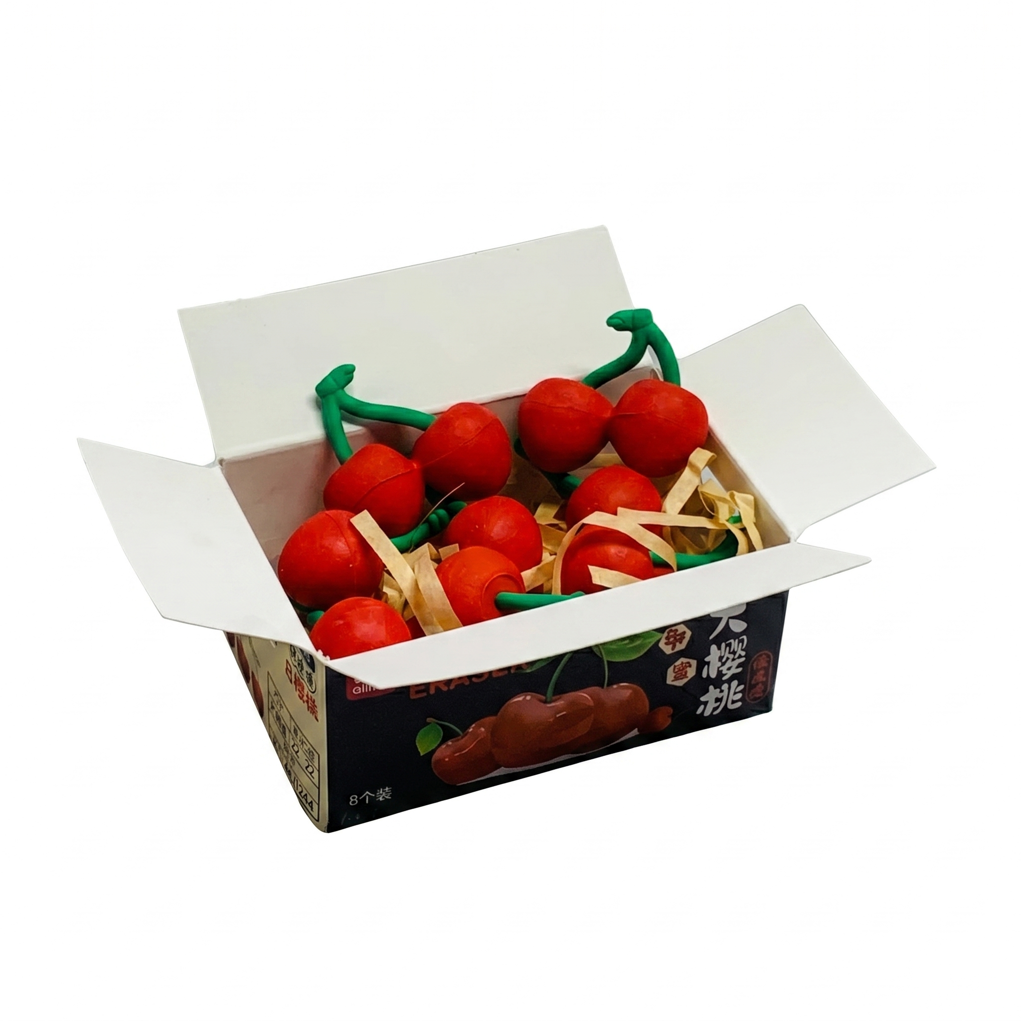 Cherry Fruit Eraser Set | 5pcs Mini Realistic Eraser Box