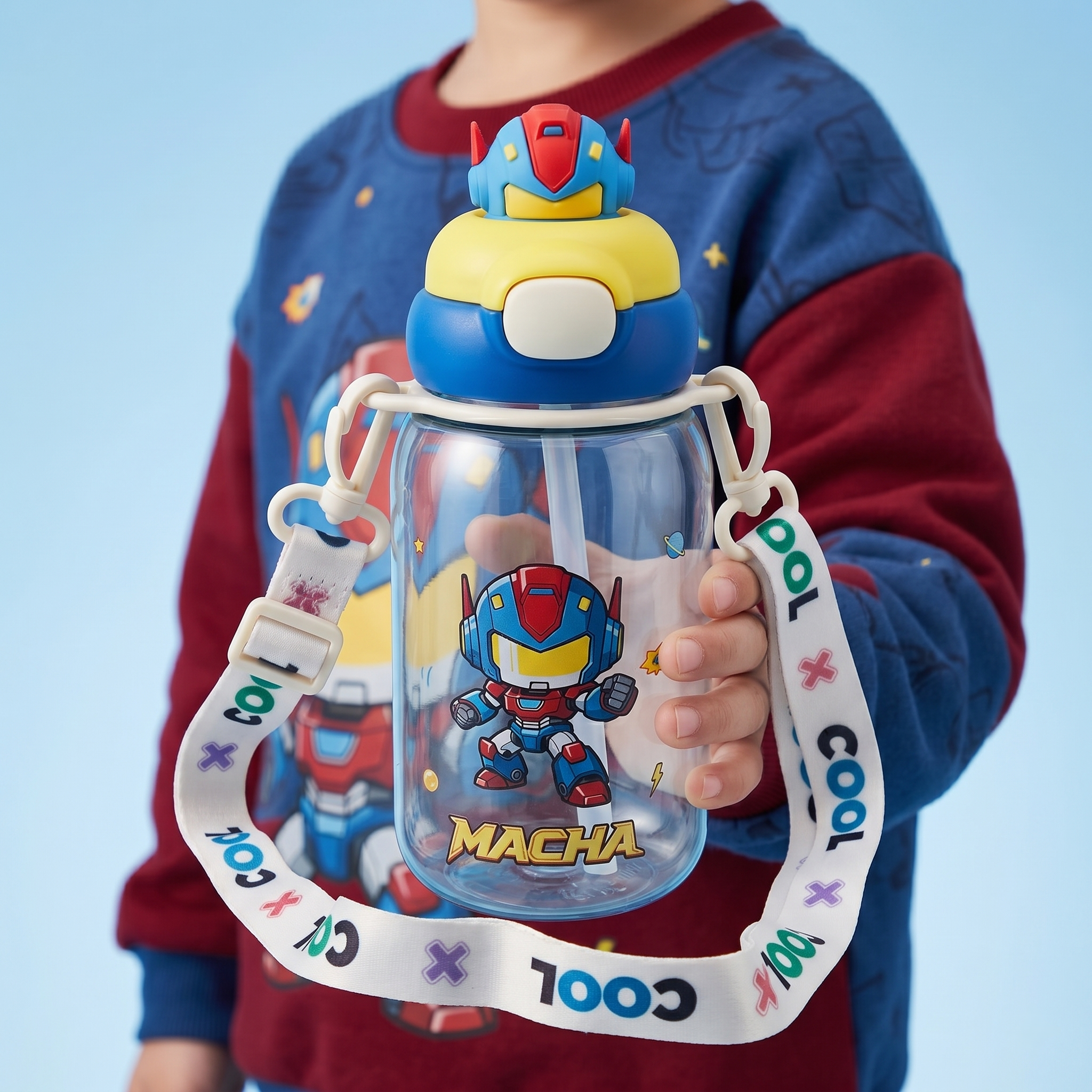 "Macha" 3D Robot Head Sipper | Premium High-Quality Hydration for Champs
