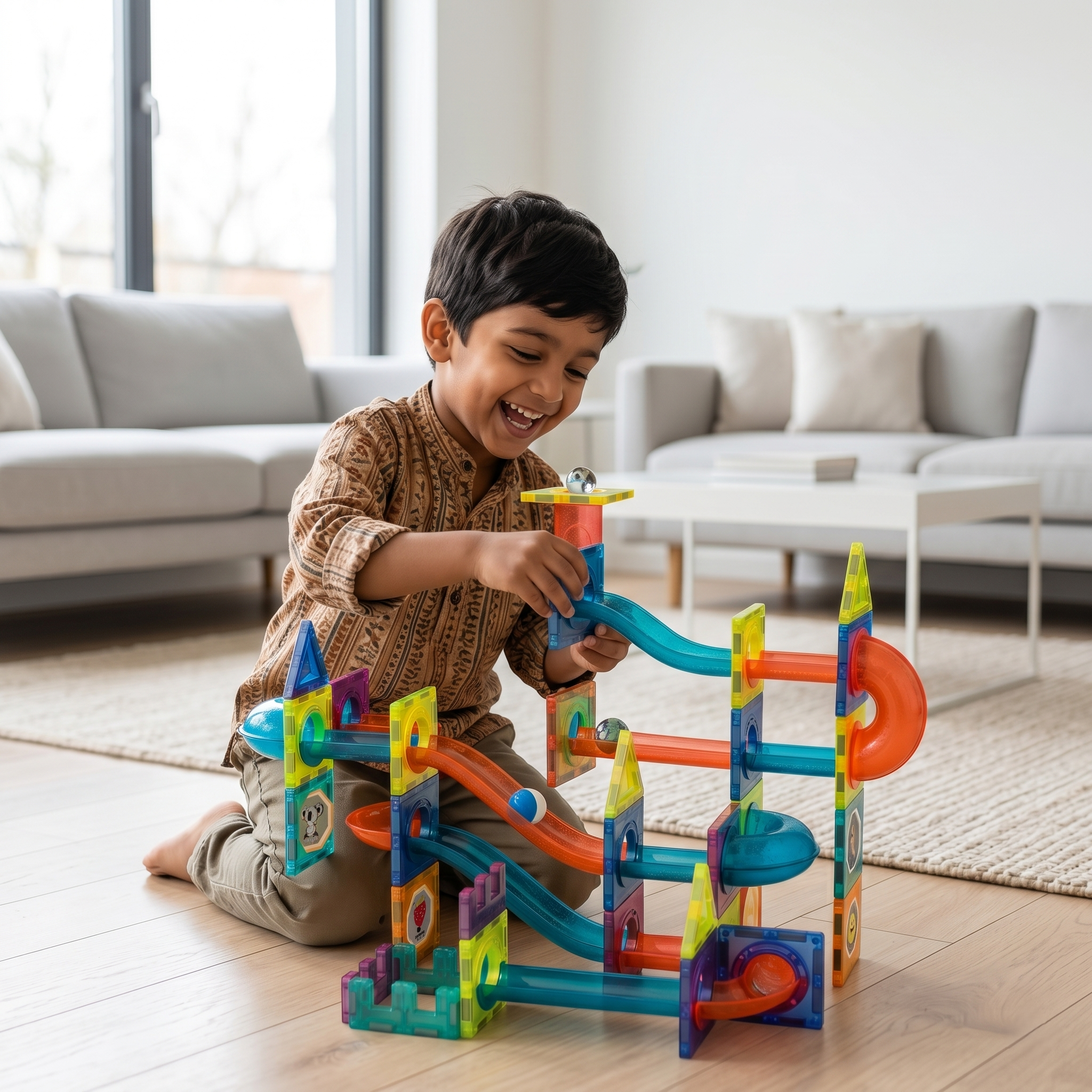 Magic Magnetic Blocks | 96-Piece 3D STEAM Marble Run & Building Set