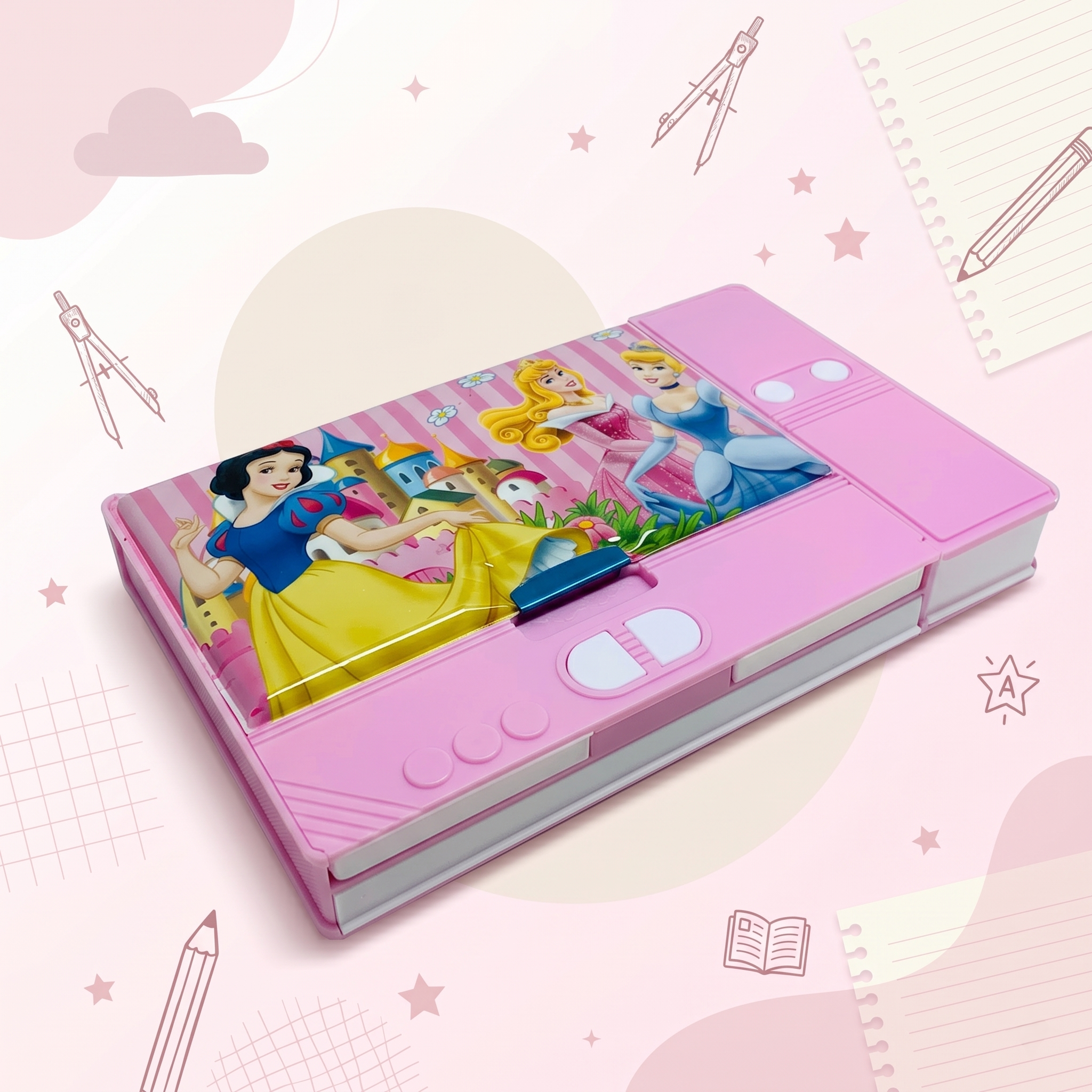 Disney Princess Dual-Side Magnetic Pencil Box