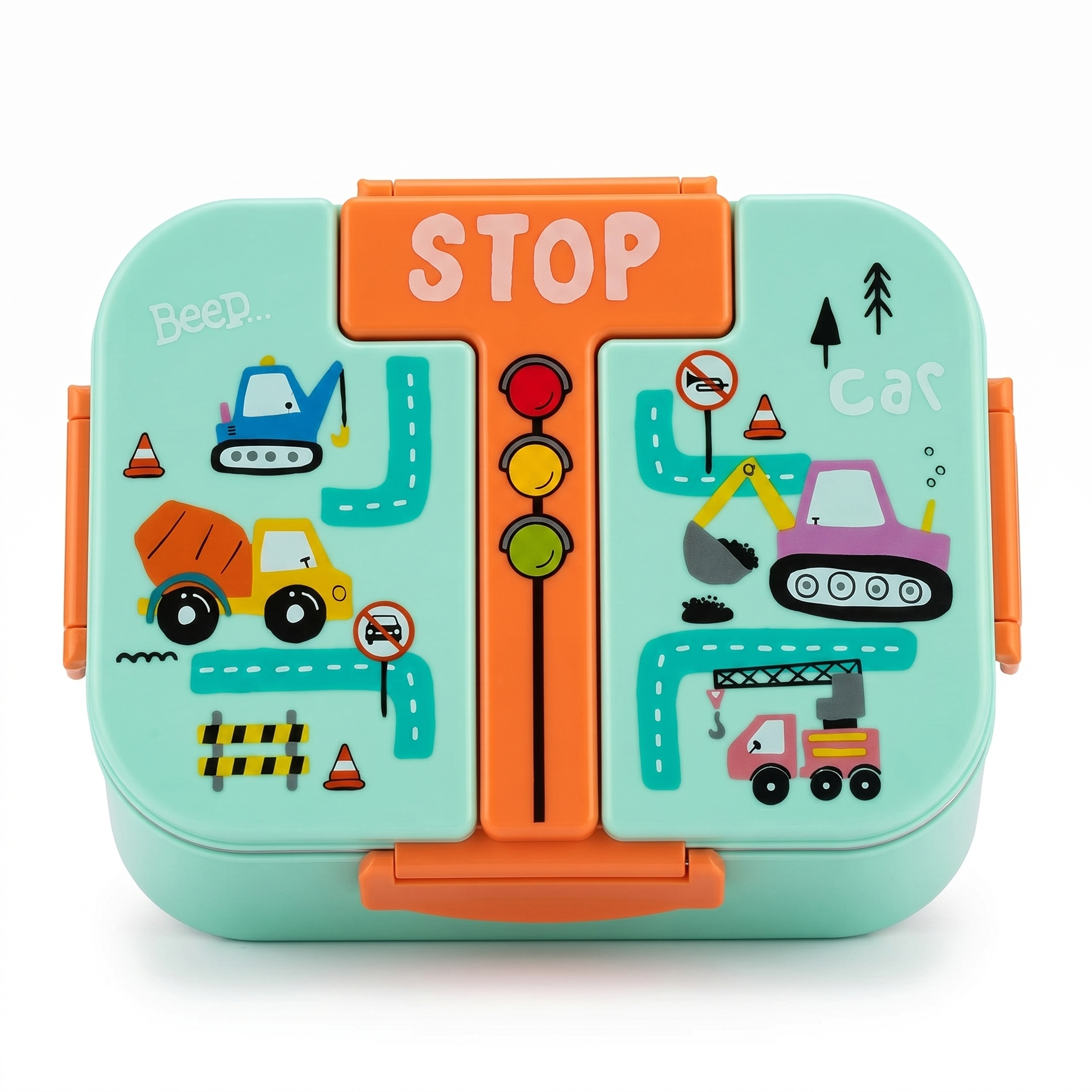 "City Traffic" 2-Compartment SUS 304 Insulated Kids Lunch Box