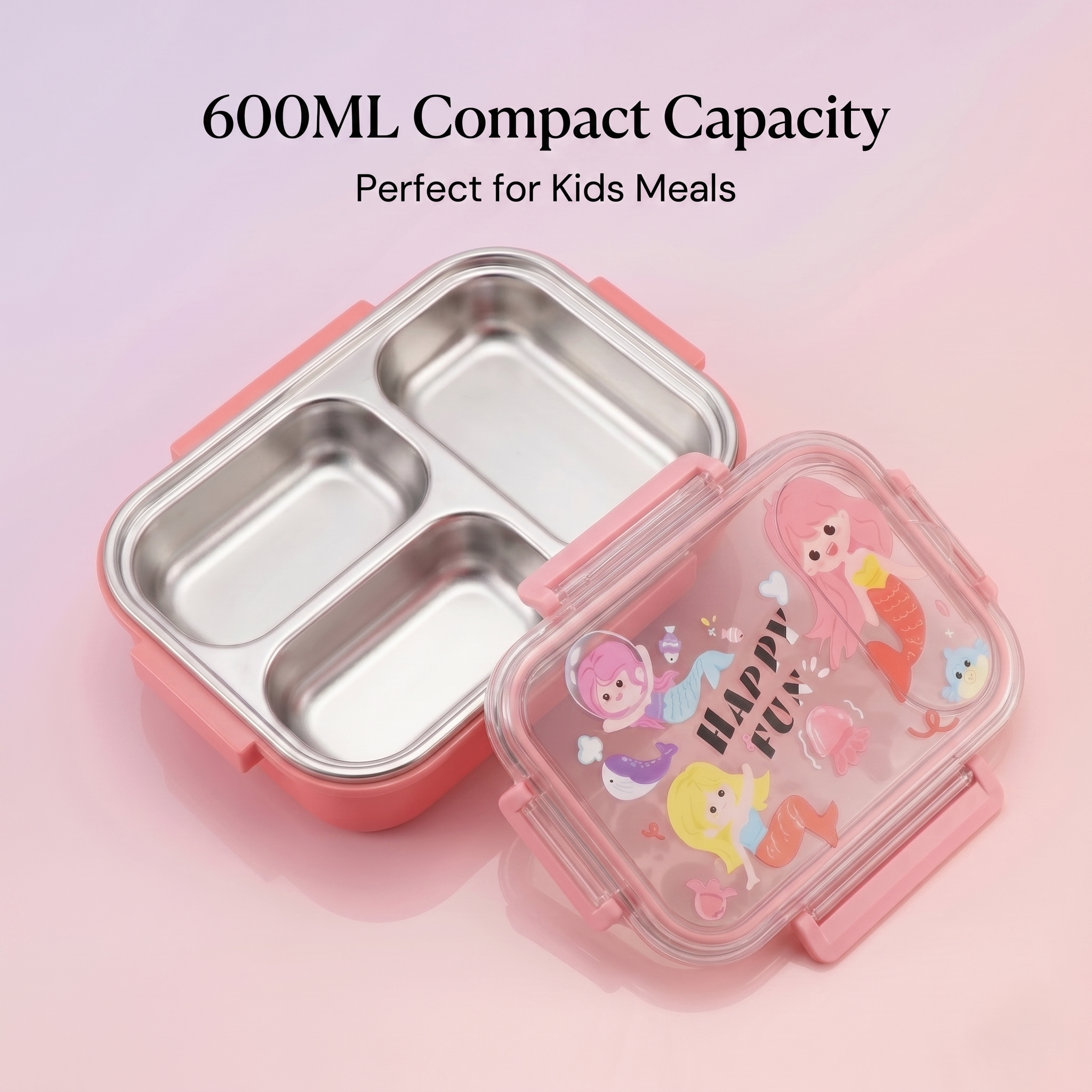 Magical Mermaid 600ml Premium Stainless Steel Bento Box