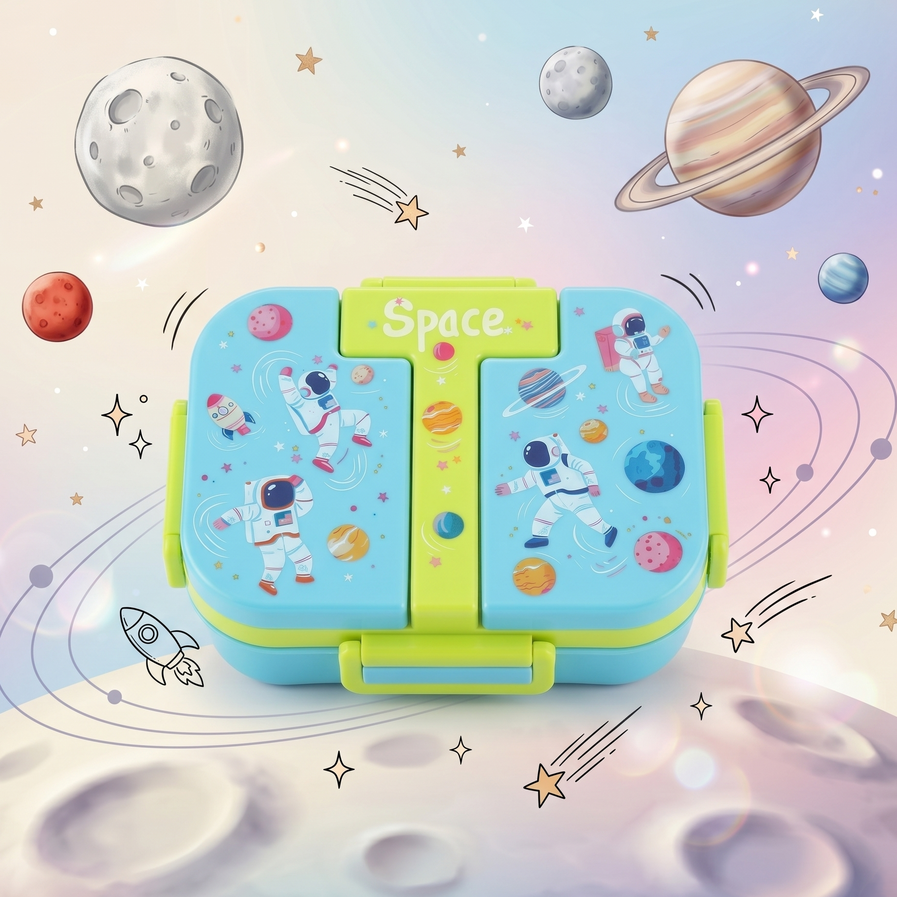 "Cosmic Galaxy" 2-Compartment SUS 304 Insulated Kids Lunch Box