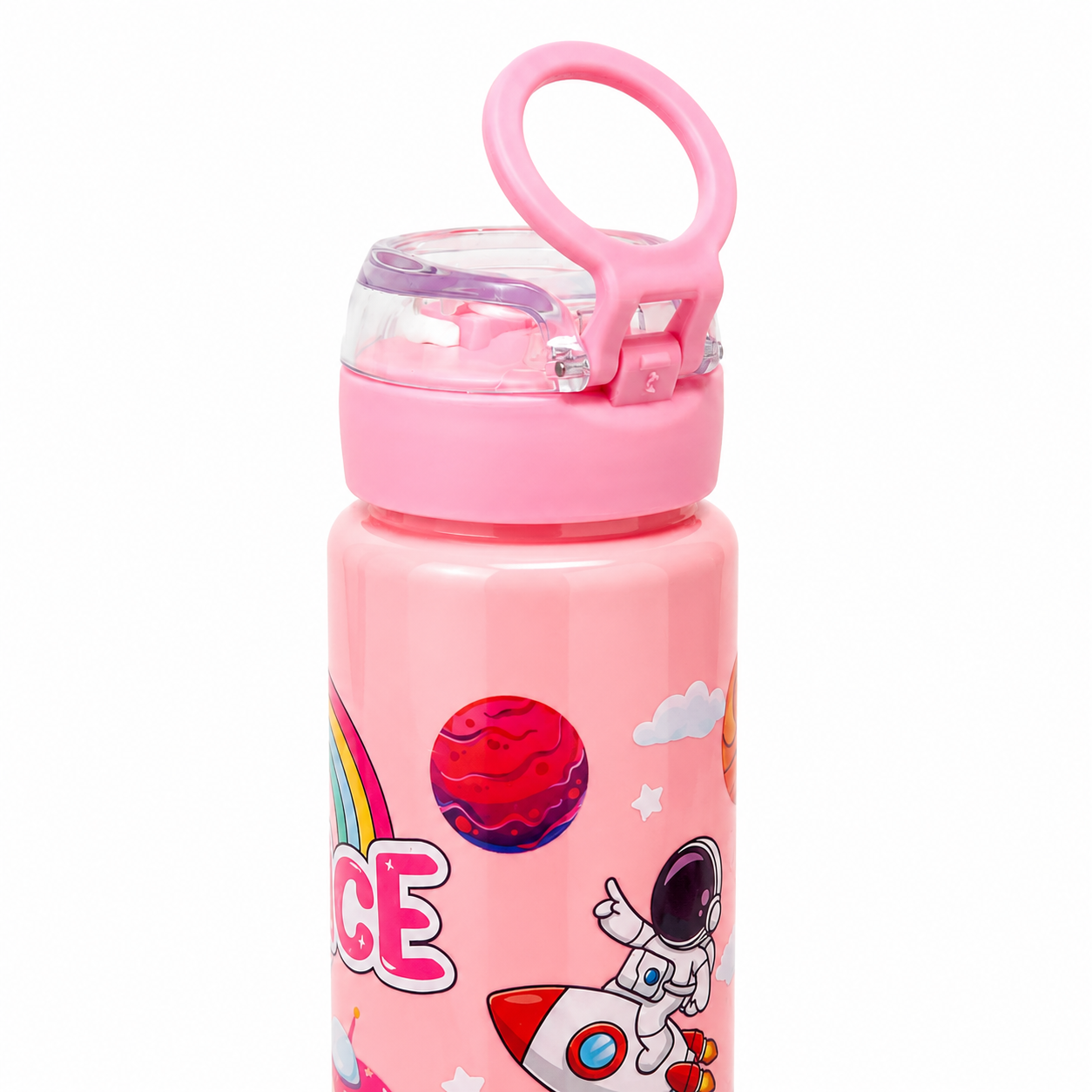 Cosmic Pink Space Astronaut 900ml Kids Sipper Bottle