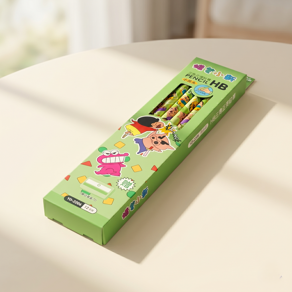Shinchan Green Premium Wooden Pencil Set