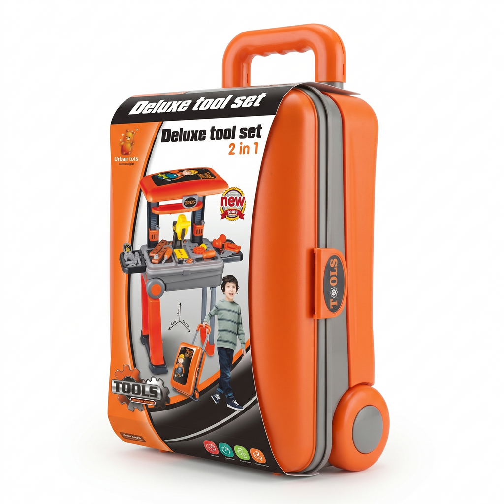 Deluxe 2-in-1 Tool Trolley & Workstation | Portable STEM Learning Playset