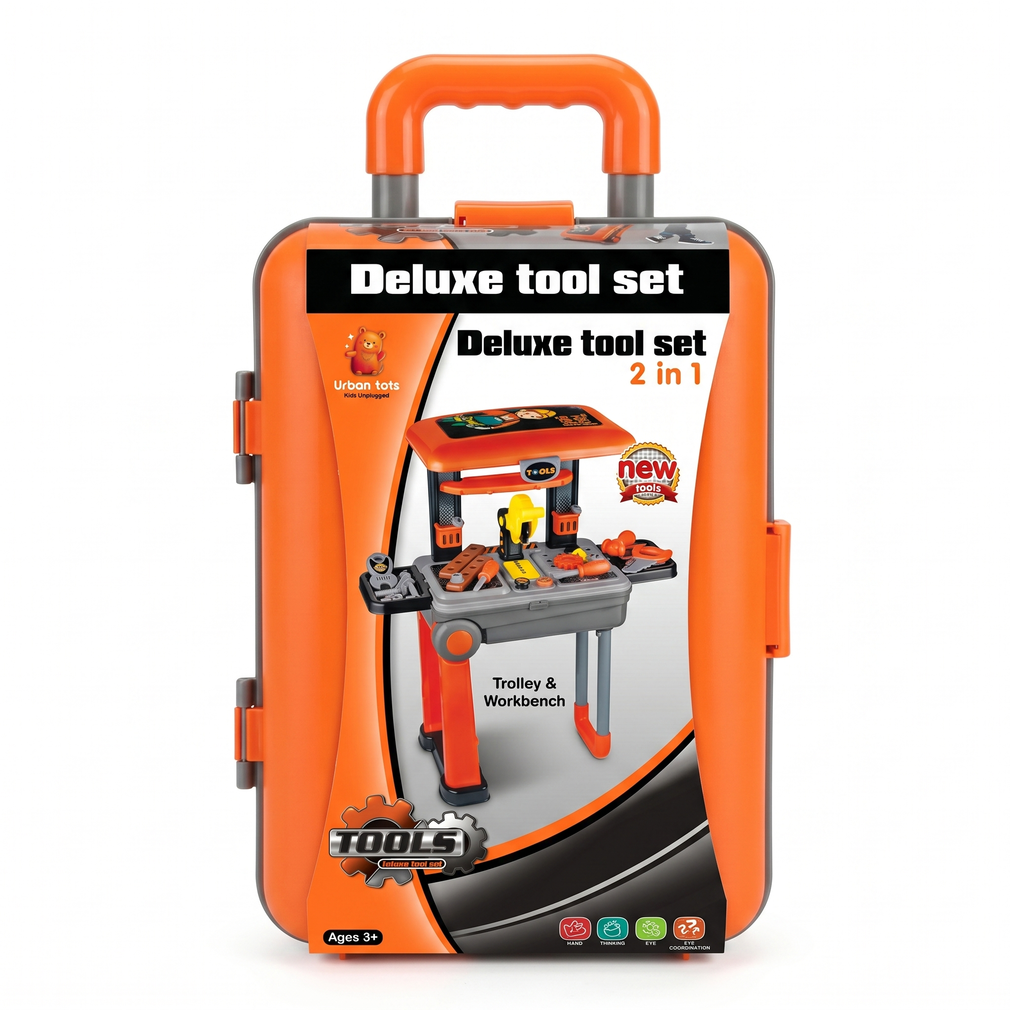 Deluxe 2-in-1 Tool Trolley & Workstation | Portable STEM Learning Playset