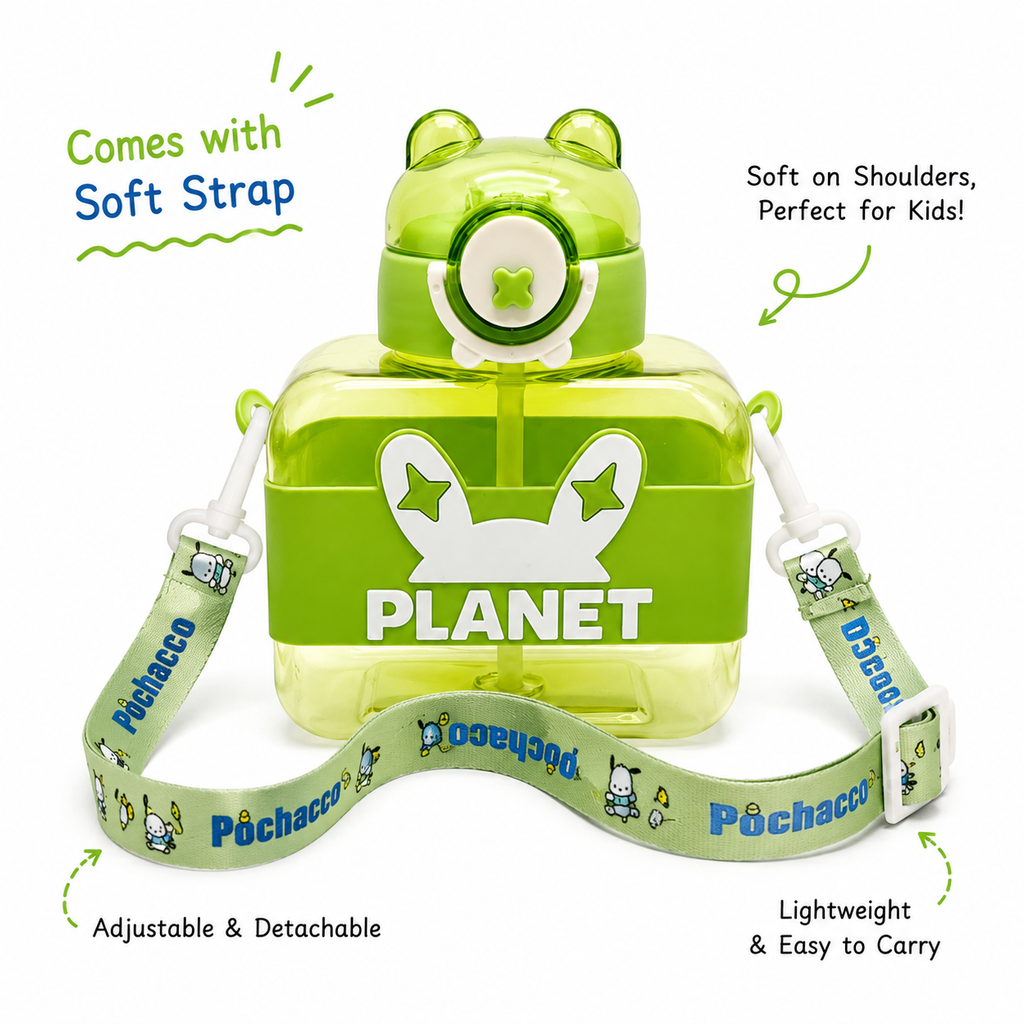 600ml Planet Kids Sipper Bottle with Strap