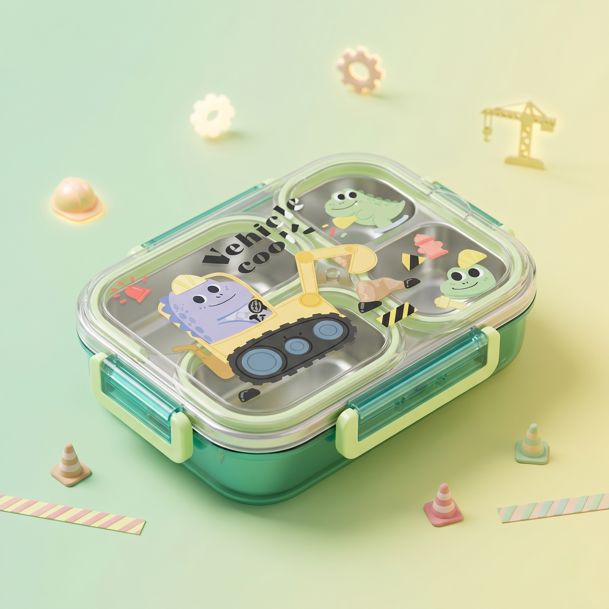 Dino Builder 600ml Premium Stainless Steel Bento Box