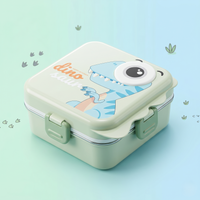 Dino-Green Giant 1120ml Double Layer Stainless Steel Bento Box