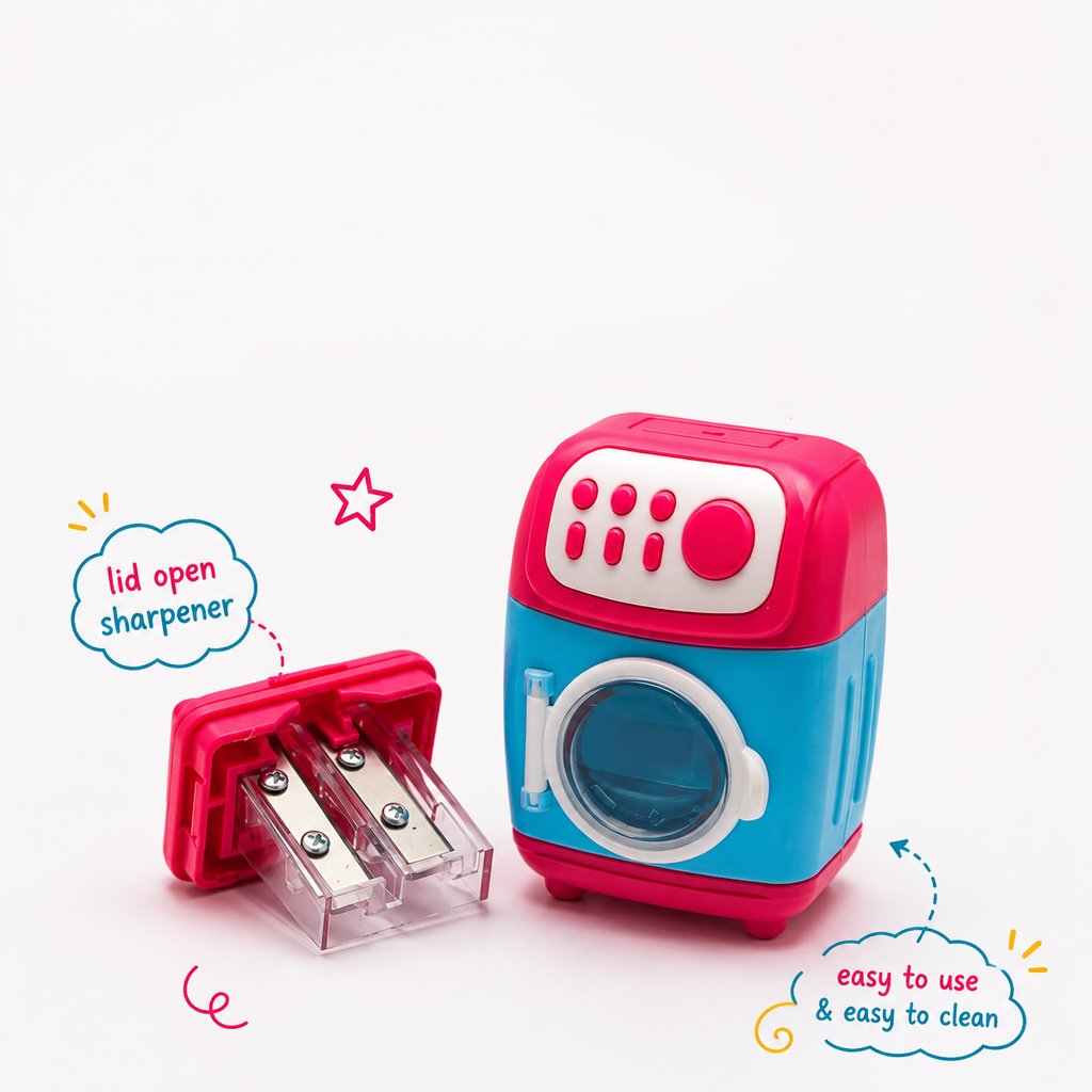 Washing Machine Pink 2-in-1 Eraser & Sharpener