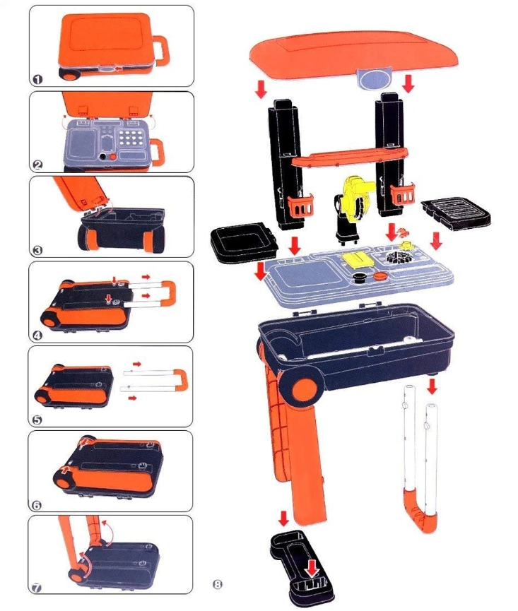 Deluxe 2-in-1 Tool Trolley & Workstation | Portable STEM Learning Playset