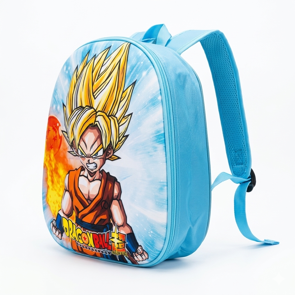 12" Super Saiyan 3D Toddler Backpack | Ergonomic Dragon Ball Preschool Bag for Kids