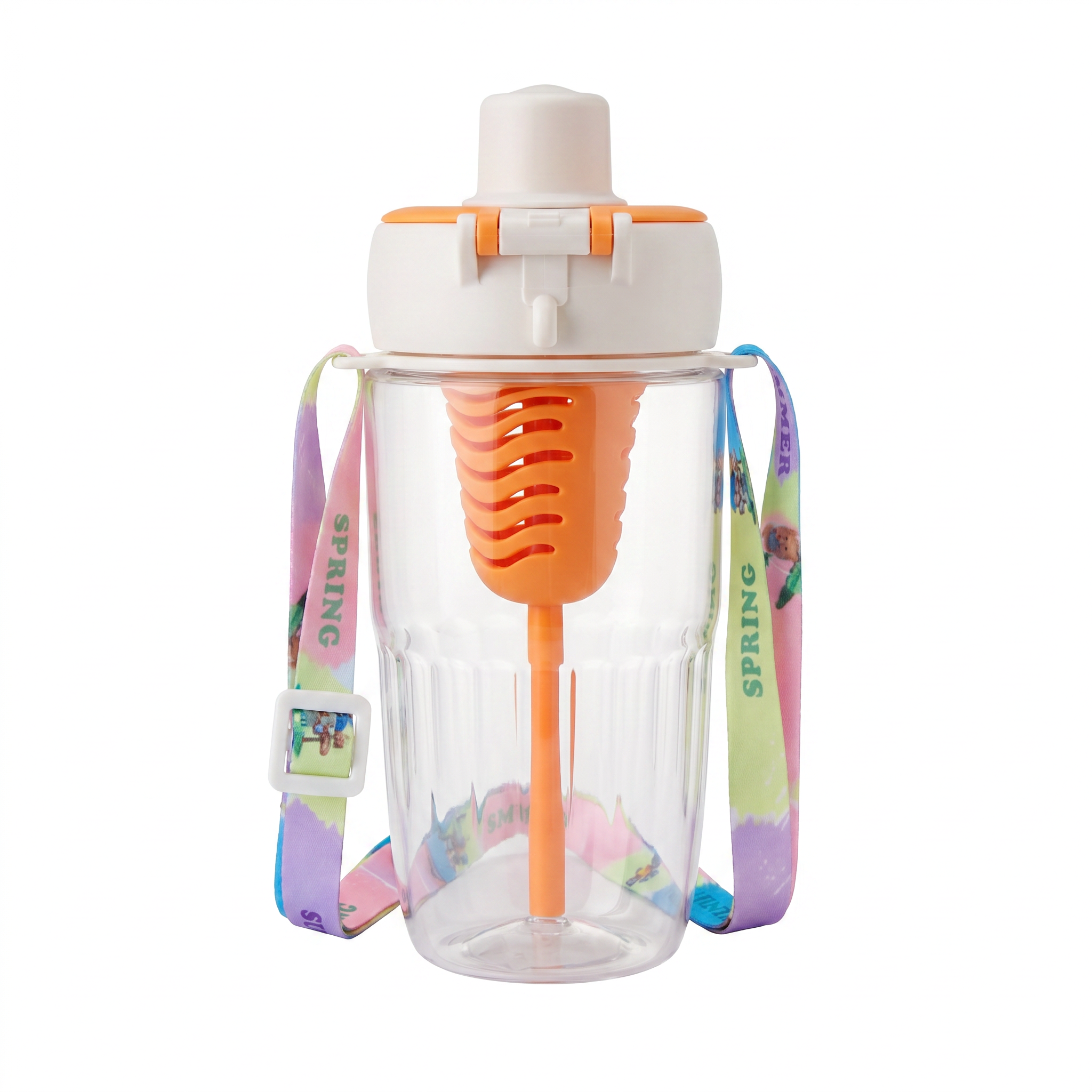 2-in-1 Dual-Lid "Four Seasons" Bear Water Bottle | Orange