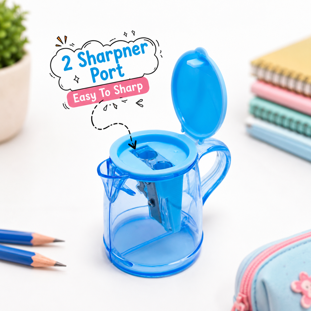 Ocean Blue 2-Port Kettle Shape Pencil Sharpener