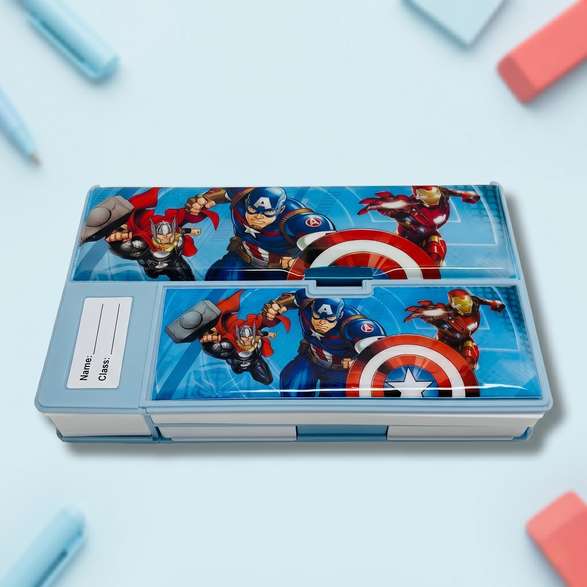 Avengers Captain America Dual-Side Magnetic Pencil Box