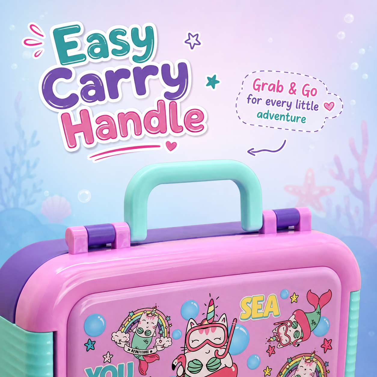 Premium Stainless Steel Kids Bento Box (Mermaid Theme)