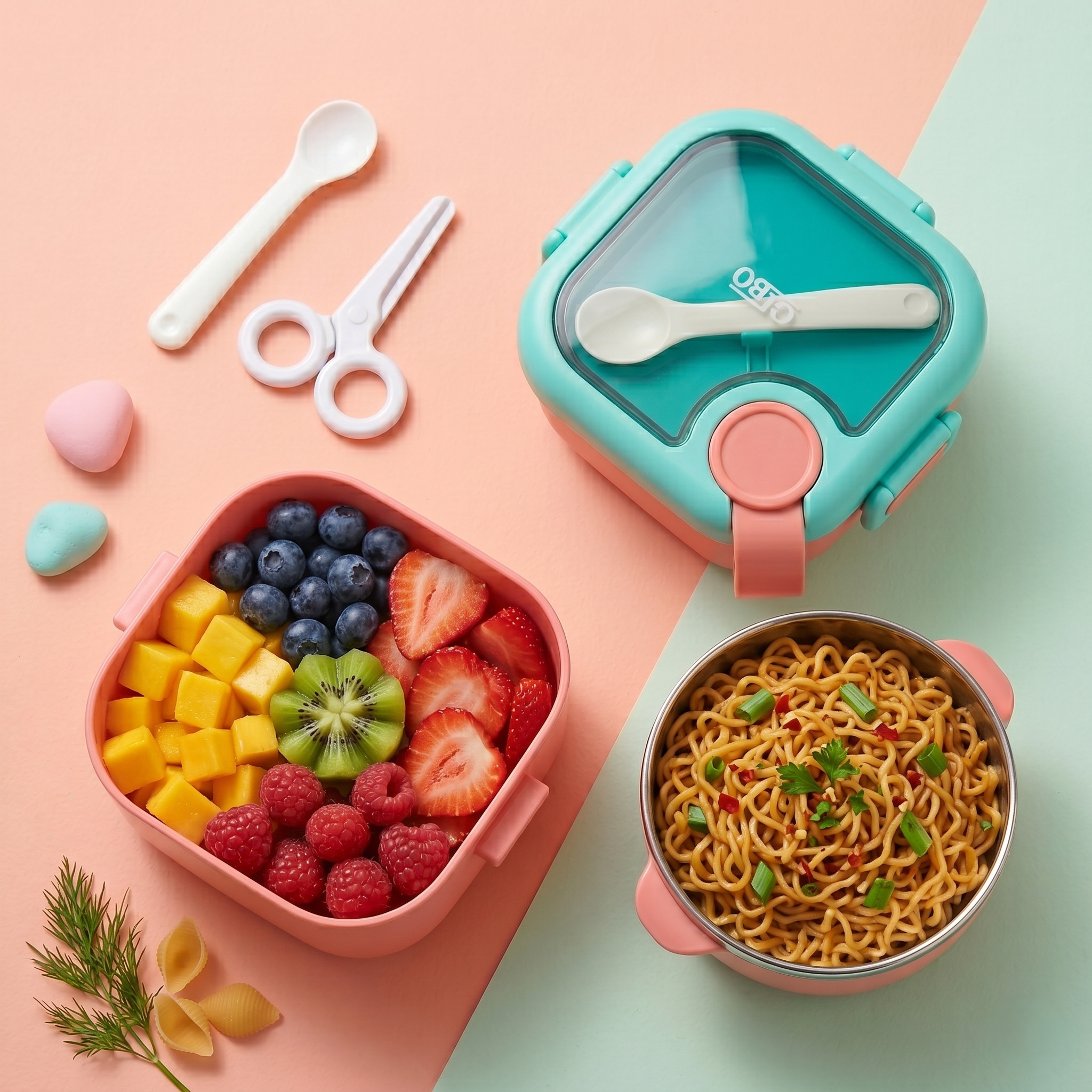 "Eco-Sanitation" 800ml SUS Leak-Proof Kids Lunchbox Set