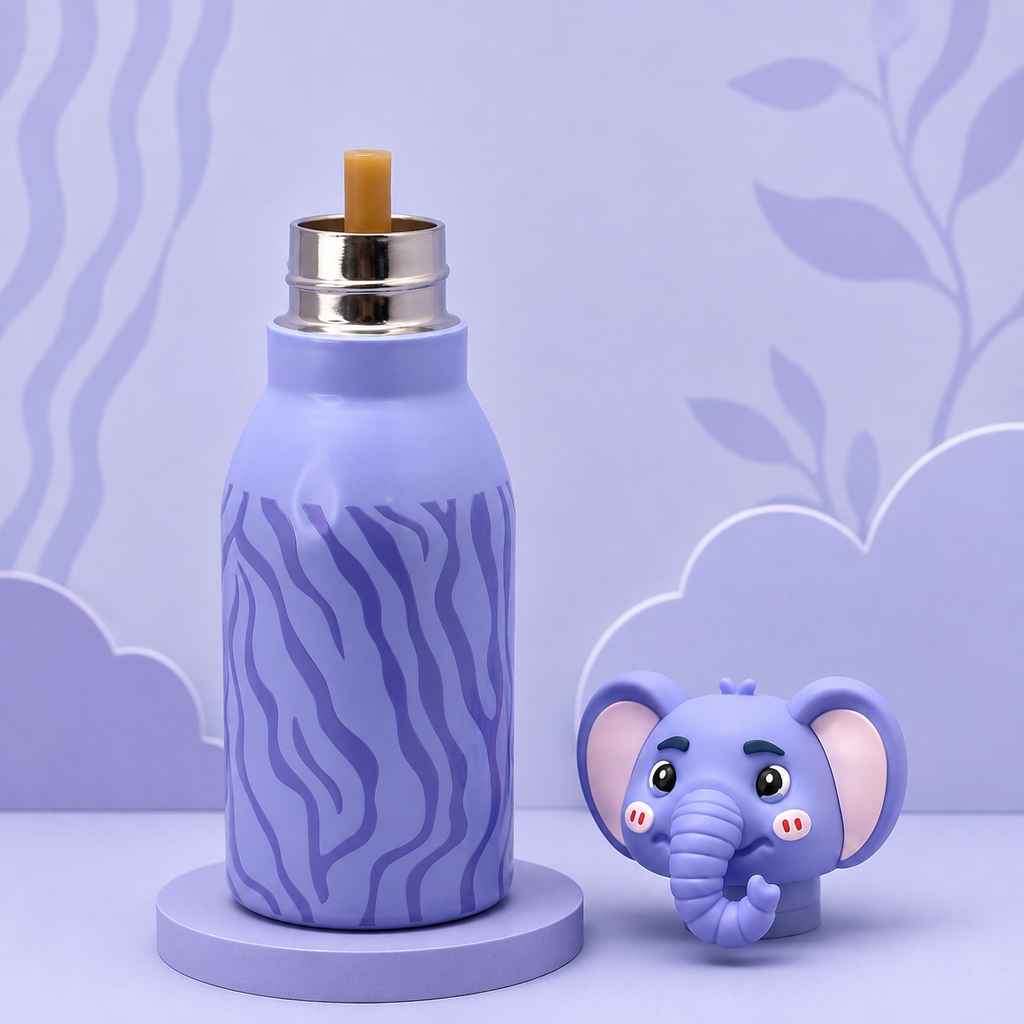 3D Elephant 450ml 2-in-1 Insulated Bottle