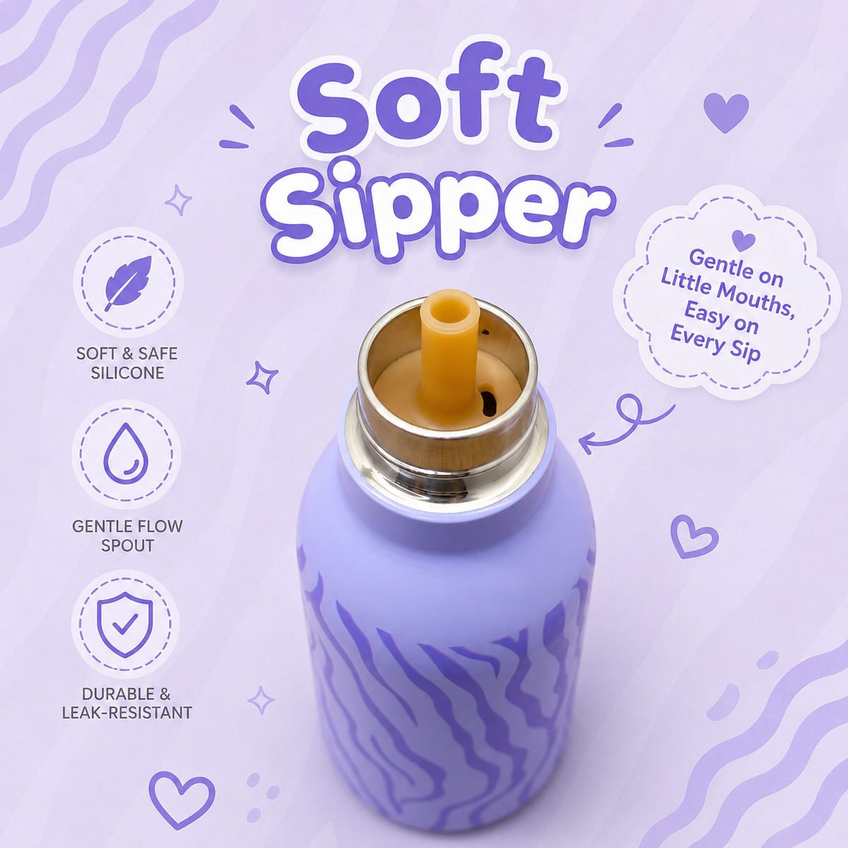 3D Elephant 450ml 2-in-1 Insulated Bottle