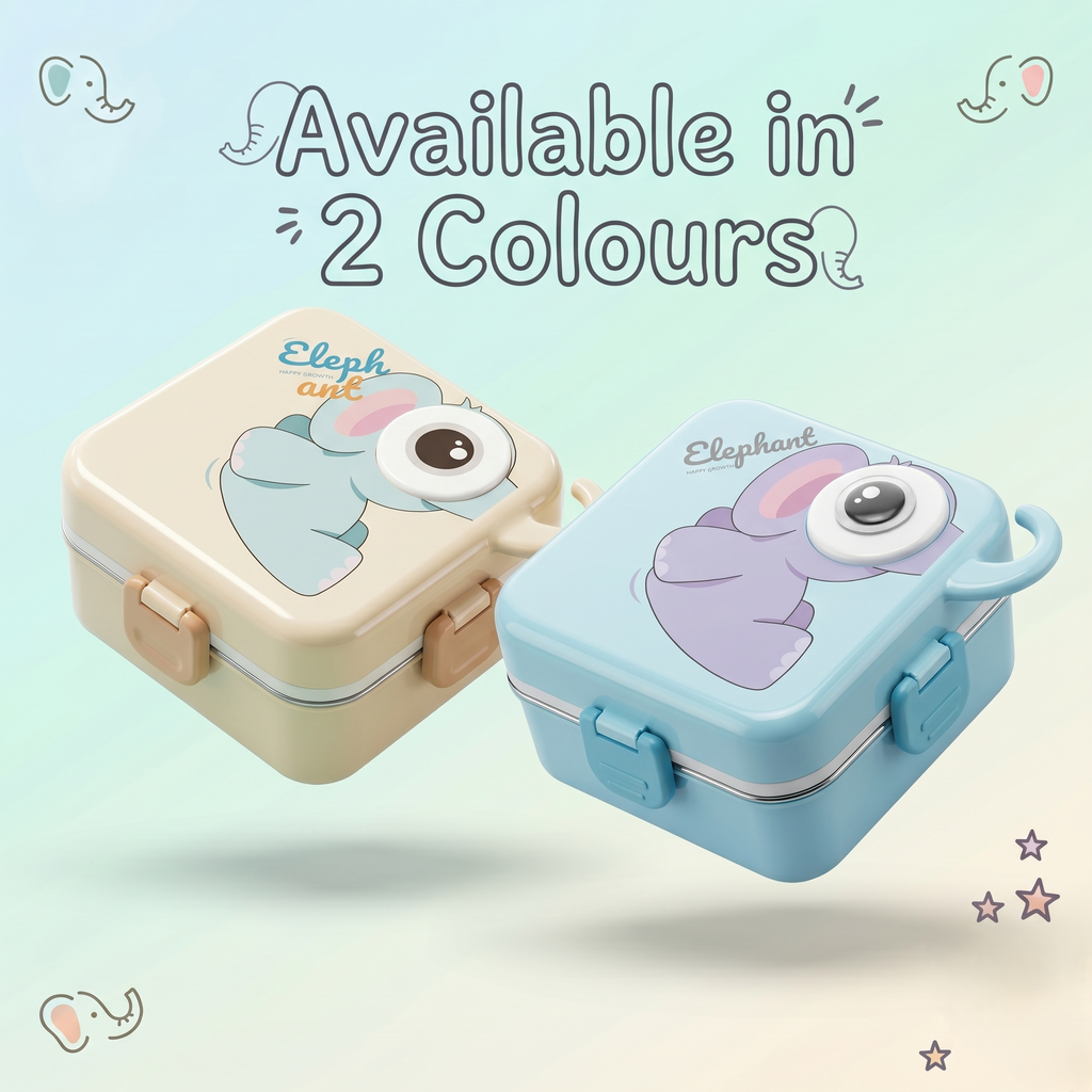 Elephant-Blue Giant 1120ml Double Layer Stainless Steel Bento Box