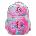 16" Enchanted Mermaid 3-Compartment Large Backpack | Ergonomic Pink & Teal School Bag for Girls