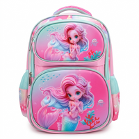 16" Enchanted Mermaid 3-Compartment Large Backpack | Ergonomic Pink & Teal School Bag for Girls