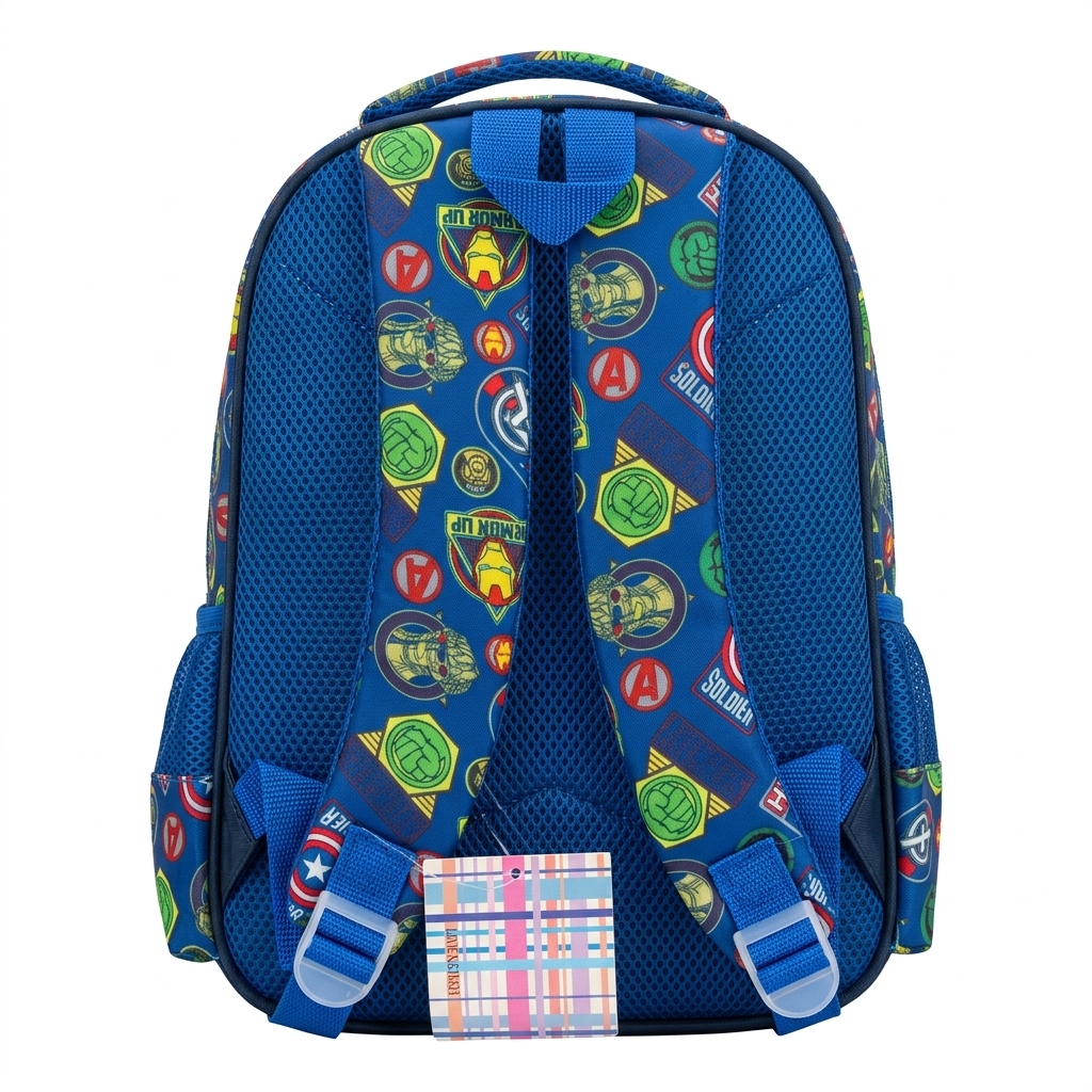 13" Superhero Multi-Compartment Junior Backpack | Ergonomic 3-Pocket School Bag for Kids
