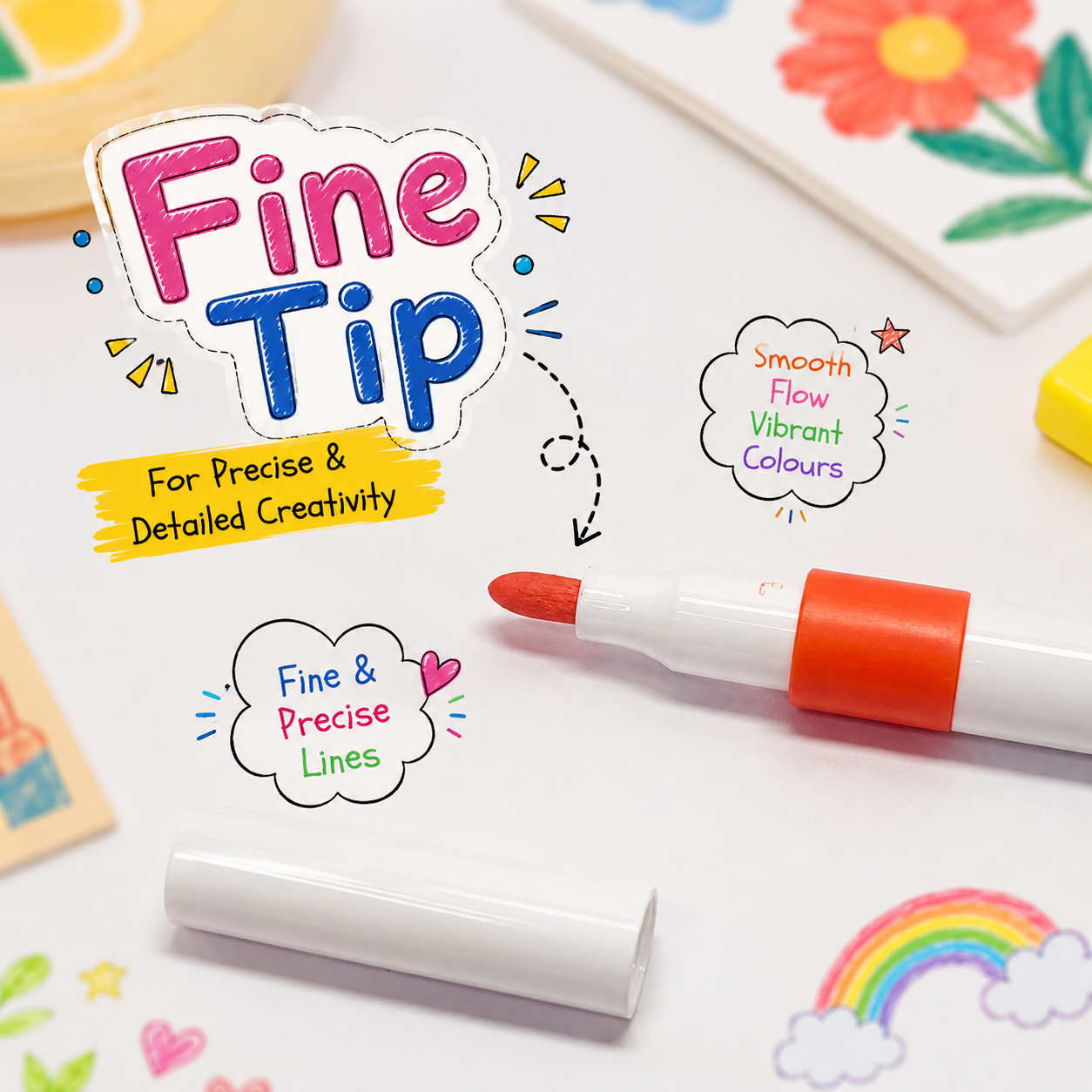 Professional 24-Color Fine Tip Acrylic Paint Pens