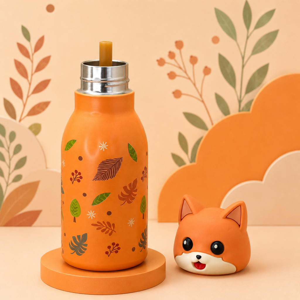 3D Fox 450ml 2-in-1 Insulated Bottle