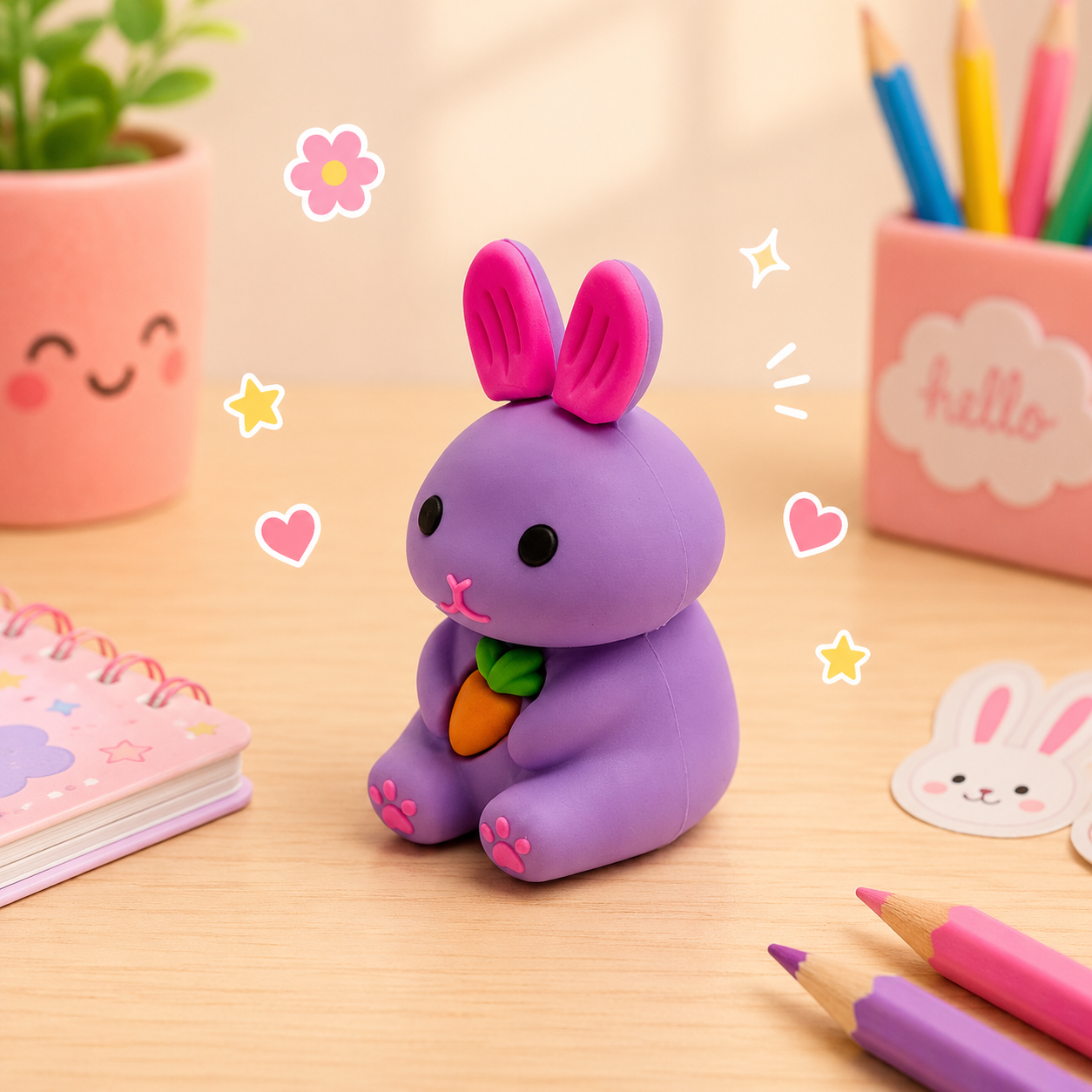 Magical Bunny Purple 2-in-1 Eraser & Pencil Sharpener