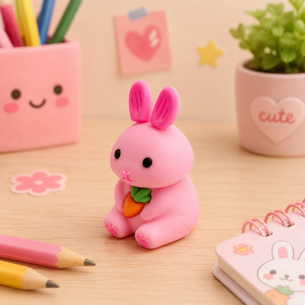 Magical Bunny Pink 2-in-1 Eraser & Pencil Sharpener