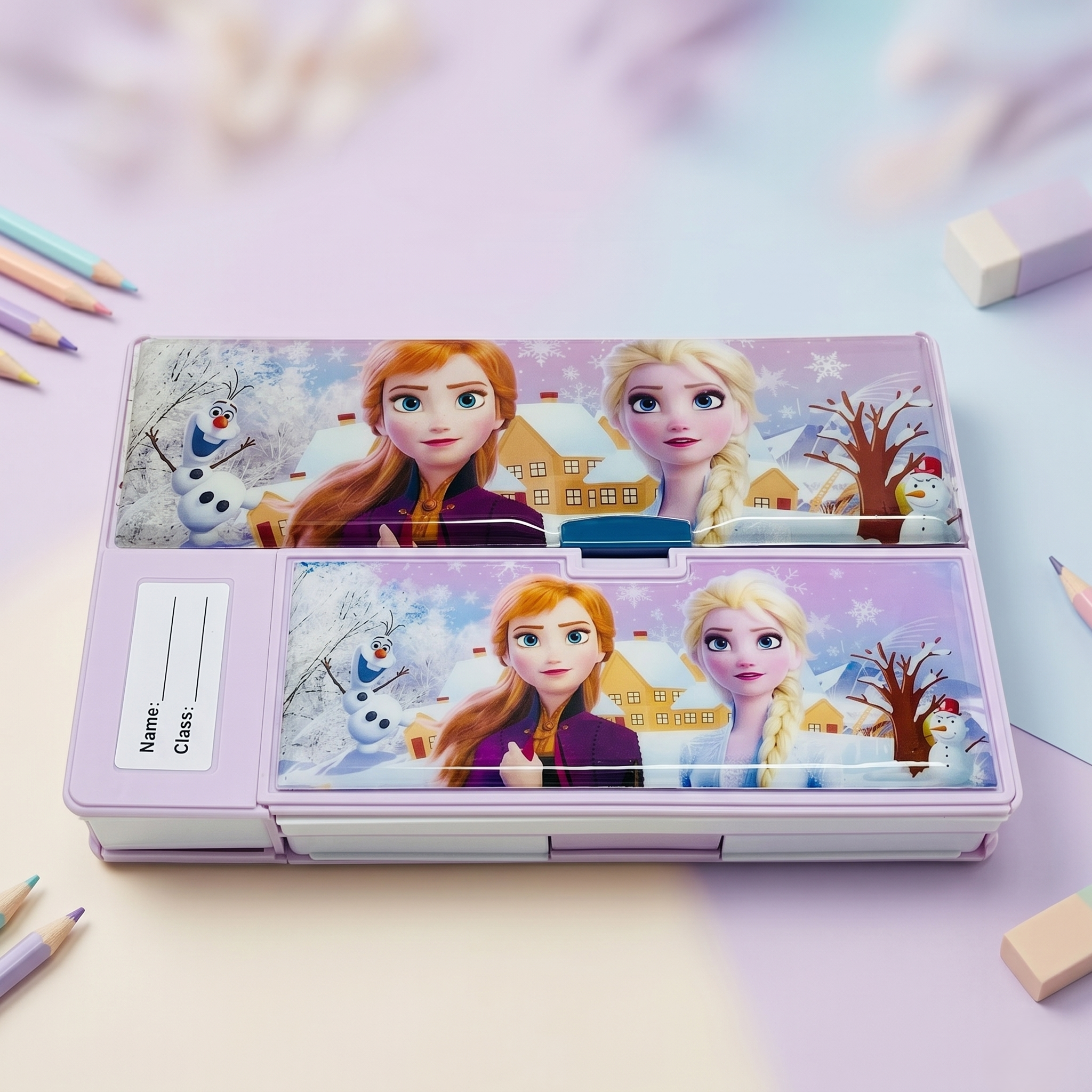 Disney Frozen Dual-Side Magnetic Pencil Box
